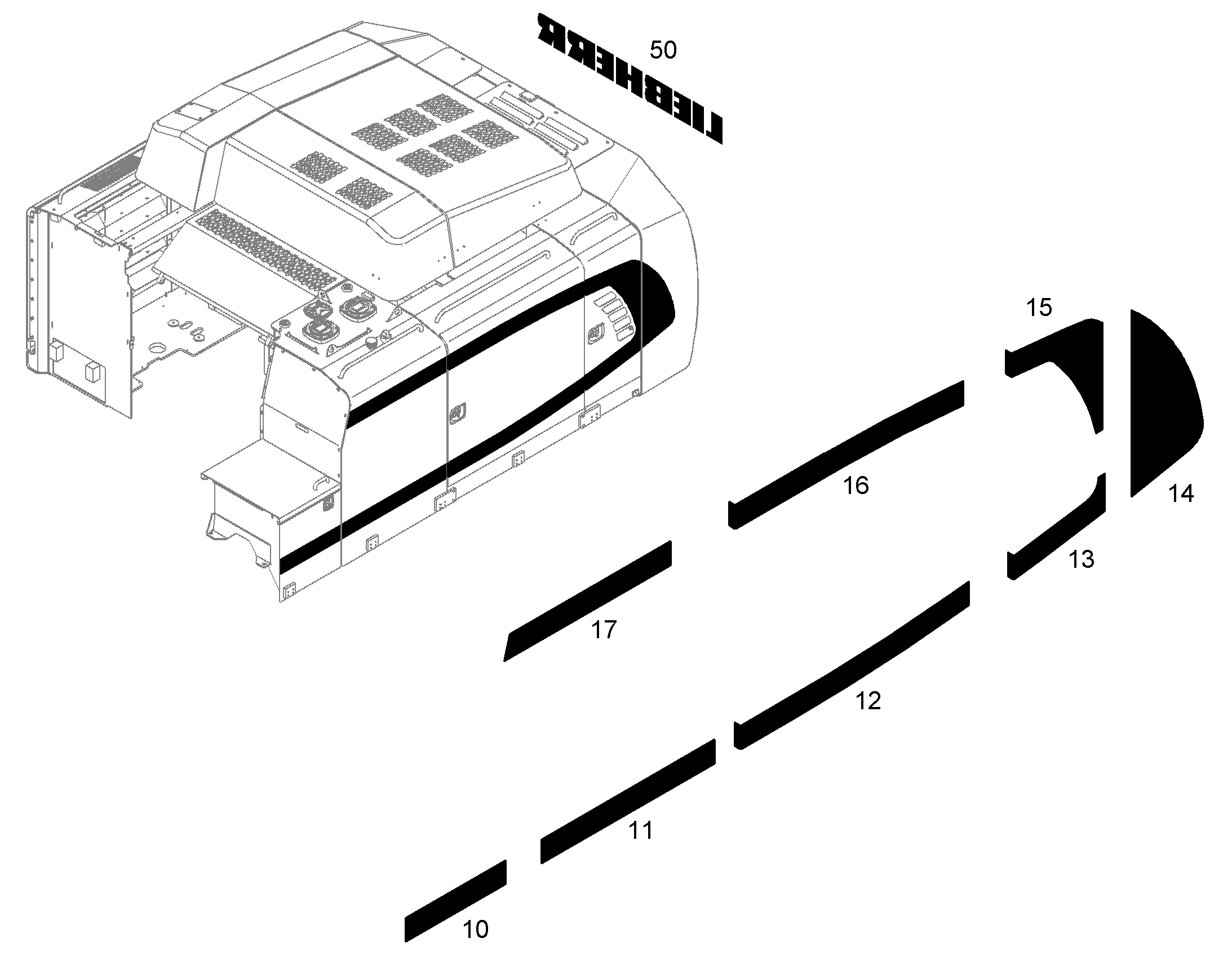 НАКЛЕЙКА 547,9mmX261,2mm 10830933 LIEBHERR