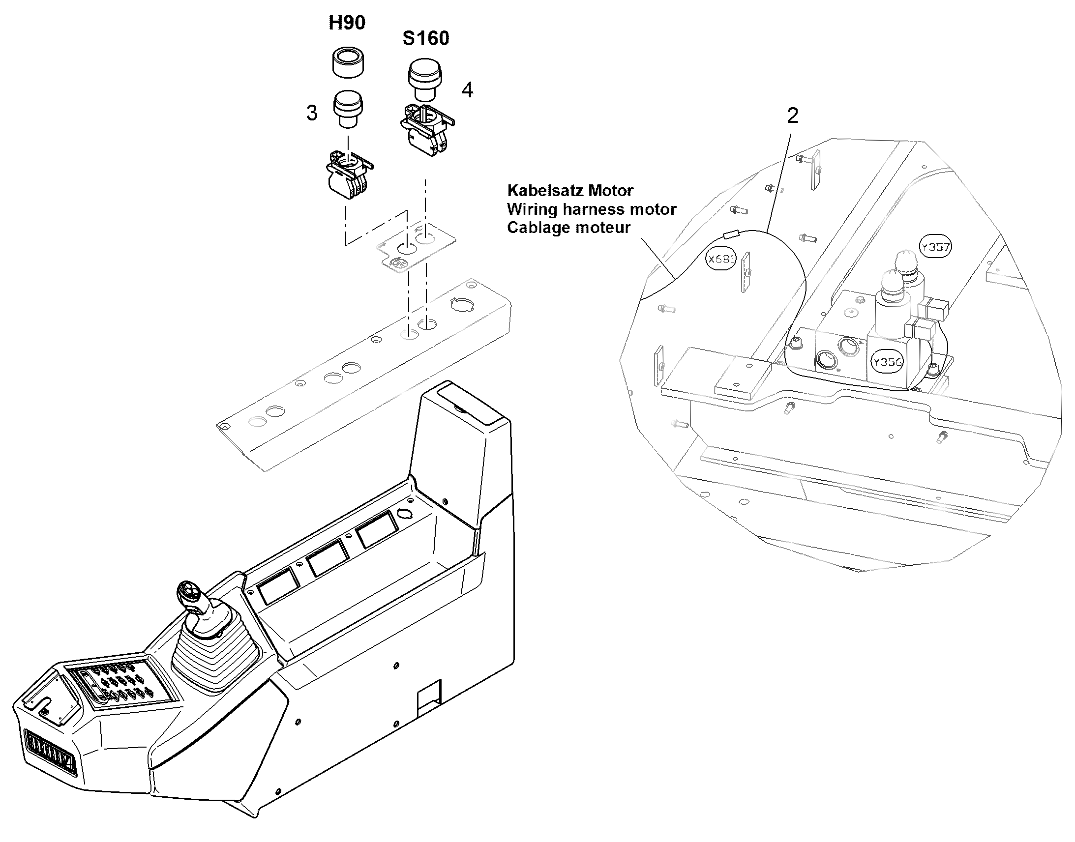 ПЕРЕКЛЮЧАТЕЛЬ В СБОРЕ S160 10367007 LIEBHERR