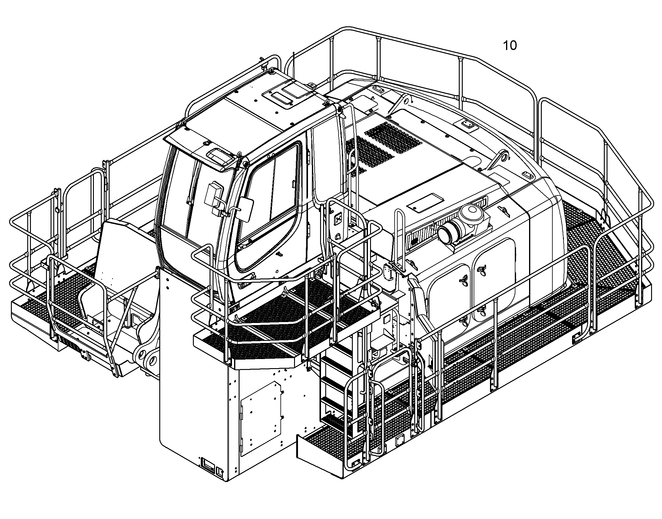 МОСТИК ШИРОКИЙ С ПОРУЧНИ 10855741 LIEBHERR