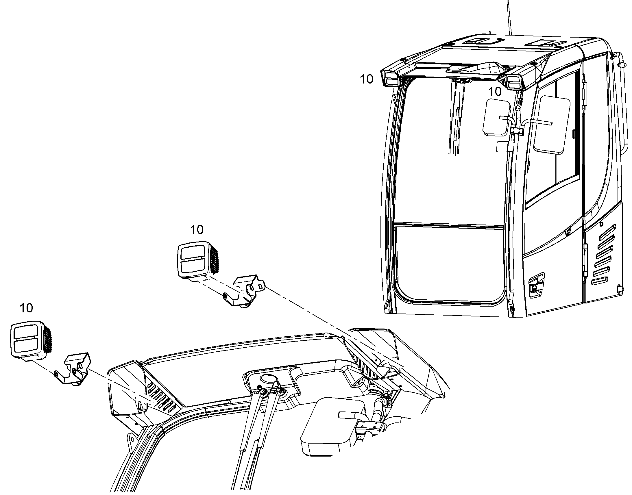 ДОПОЛН.СВЕТОДИОДН.ФАРА НА FOPS 10850161 LIEBHERR