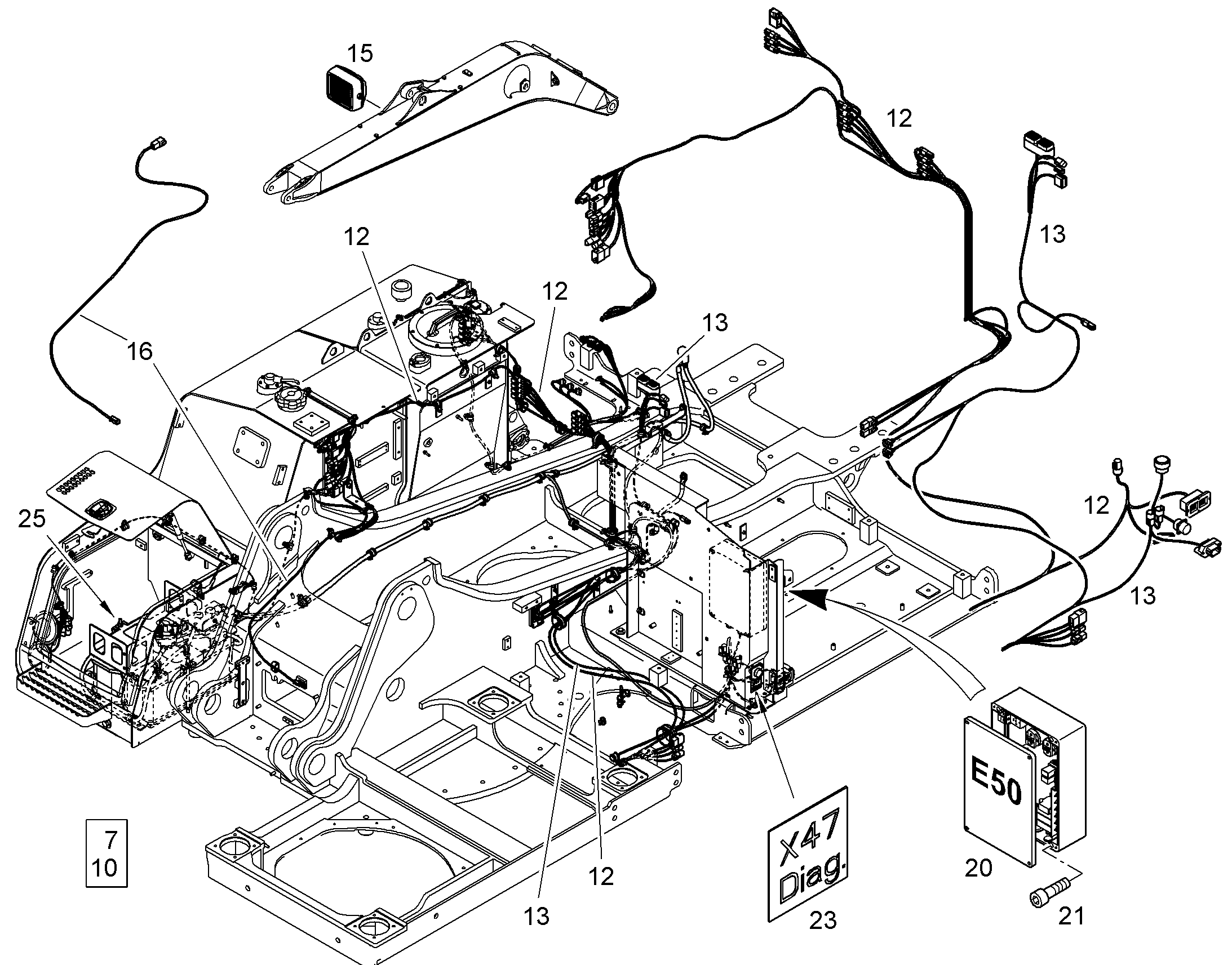 КОМПЛ. ПРОВОДОВ ПОВ. ПЛАТФ. 10860462 LIEBHERR