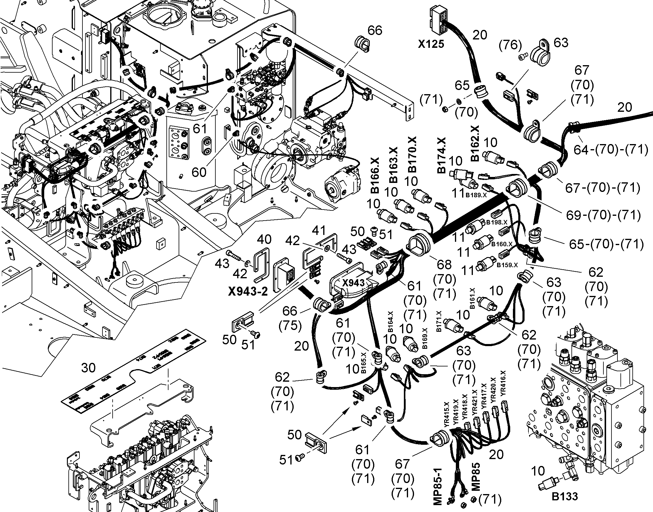 КОМПЛ.ПРОВОДОВ Г-РАСПР. W2 11734664 LIEBHERR