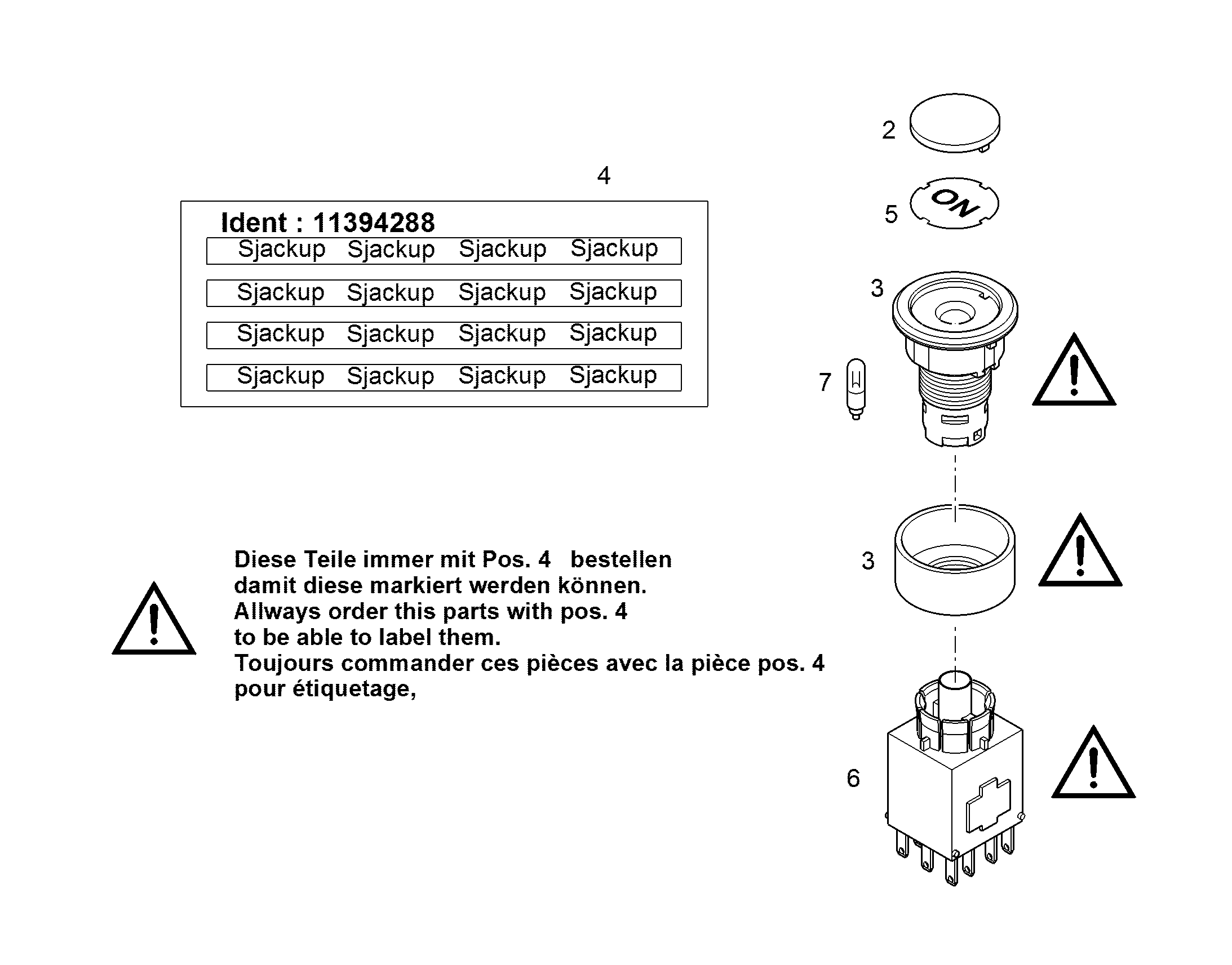 ЭТИКЕТКА S-JACKUP 11394288 LIEBHERR