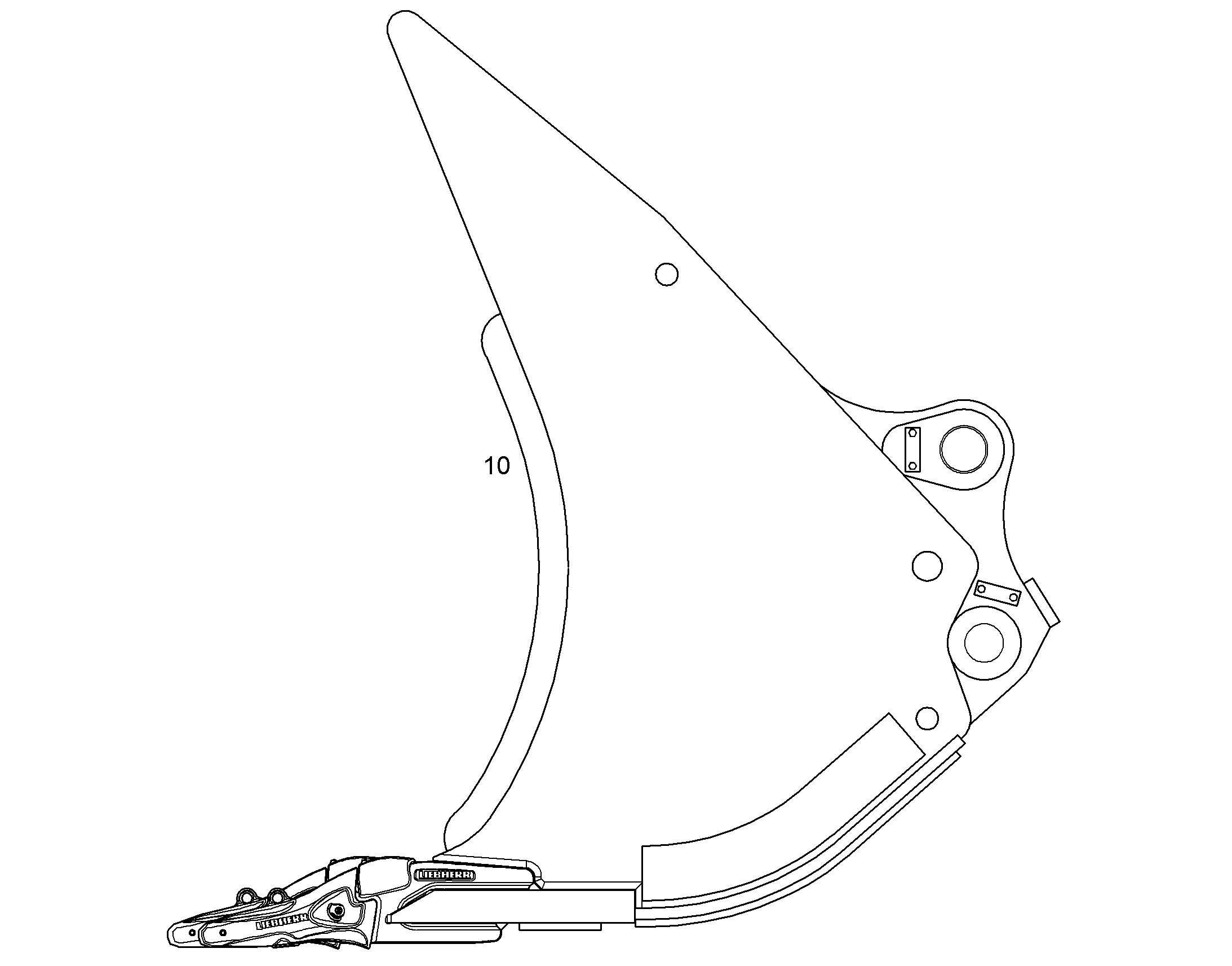 КОВШ ОТКИДНОЙ 2160MM 4,10M3 10857701 LIEBHERR