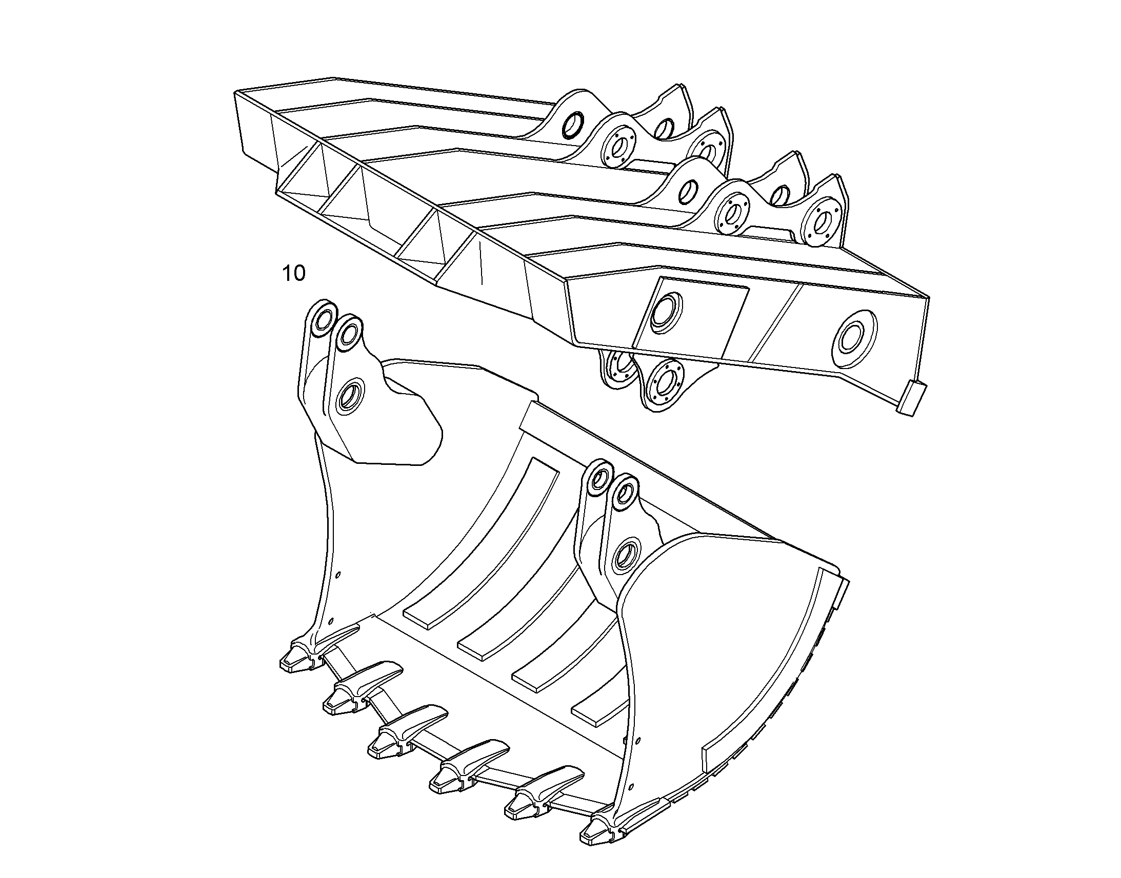 КОВШ ОТКИДНОЙ 2600MM 5,00M3 10857113 LIEBHERR