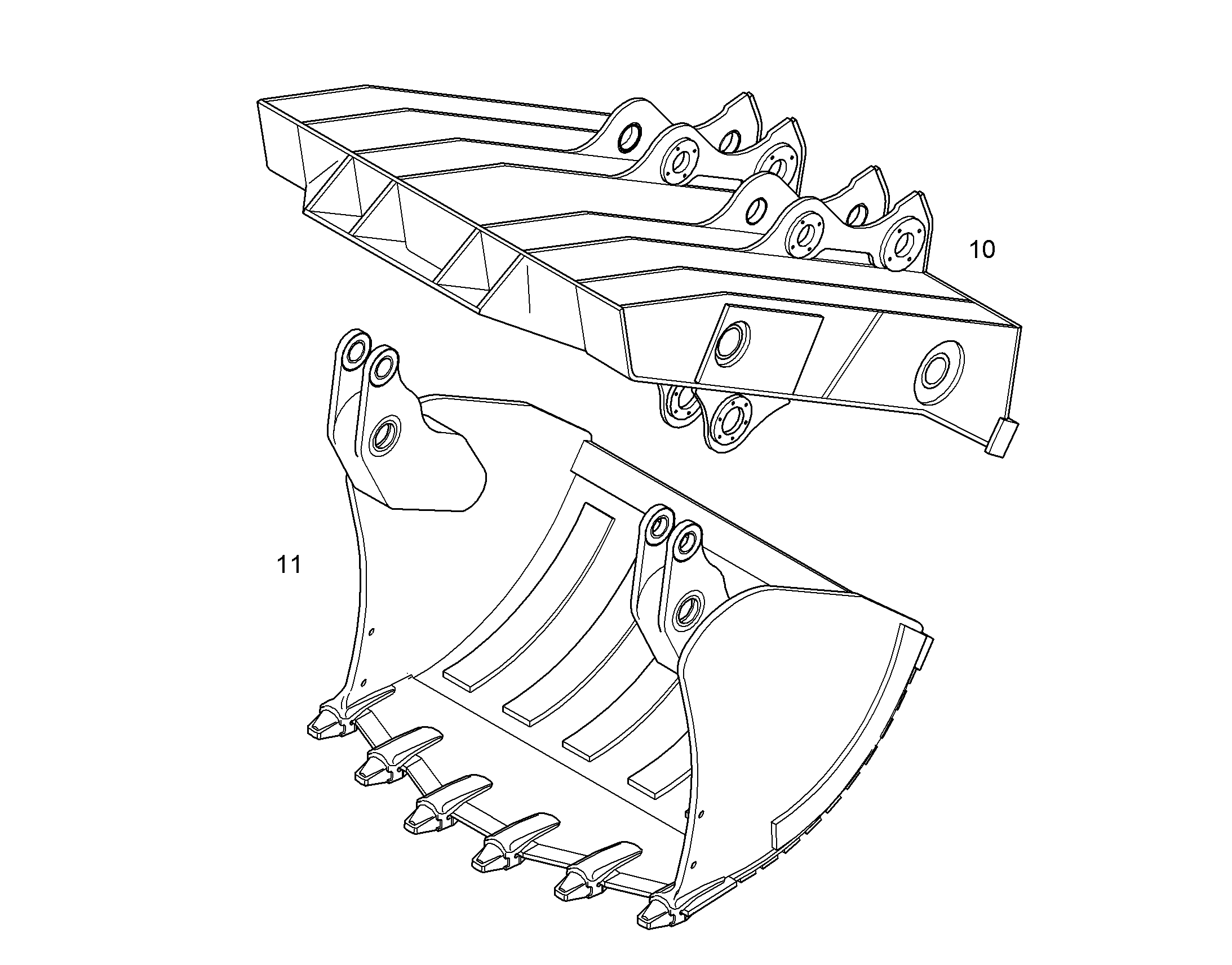 КОВШ, ЗАДНЯЯ СТОРОНА 2600MM 10857114 LIEBHERR