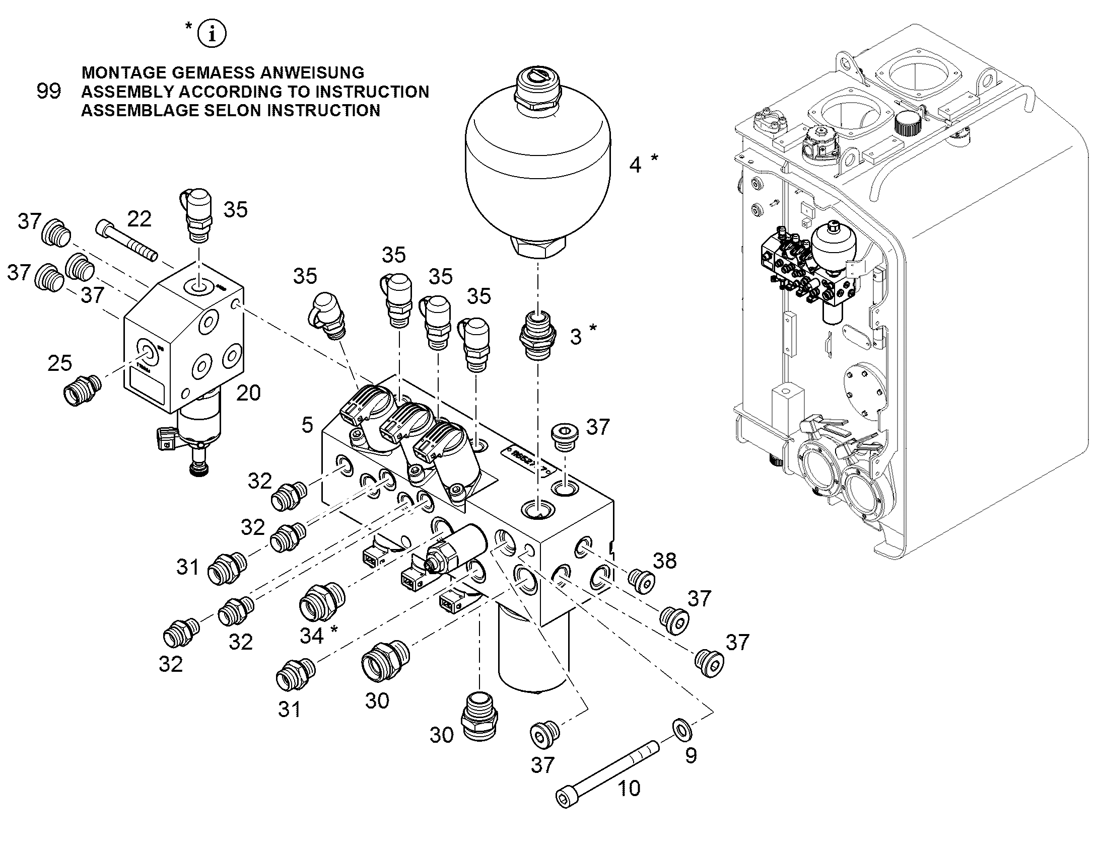 ГИДРОБЛОК РАСПРЕДЕЛИТЕЛЬНЫЙ SANDWICH STEUEROELVERSORGUNG 11652707 LIEBHERR