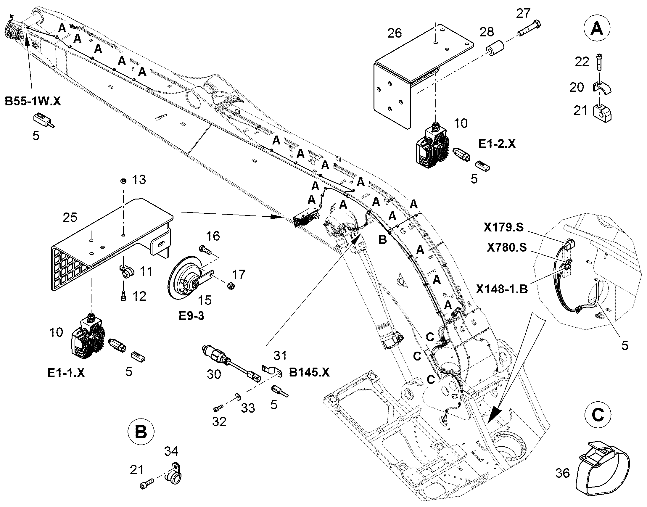 КАБЕЛЬН. КОМПЛ. КОНСОЛИ W4 12828947 LIEBHERR