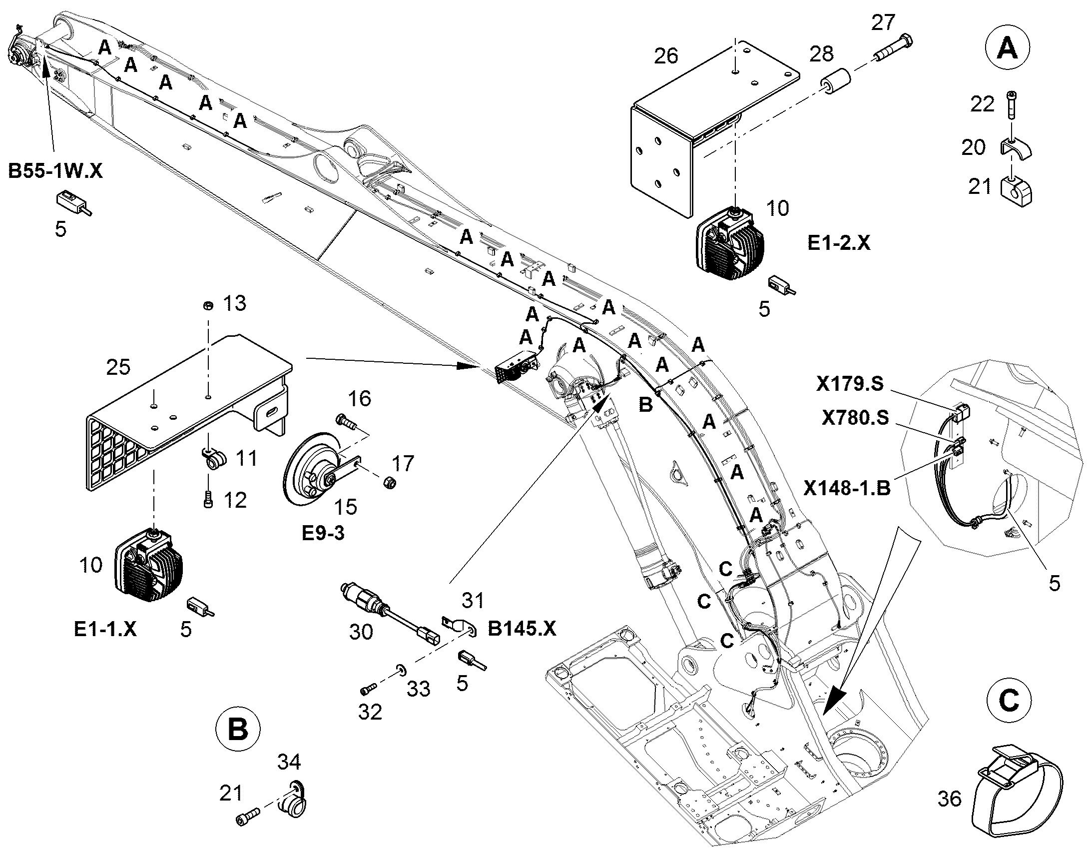 КАБЕЛЬН. КОМПЛ. КОНСОЛИ W4 12828959 LIEBHERR