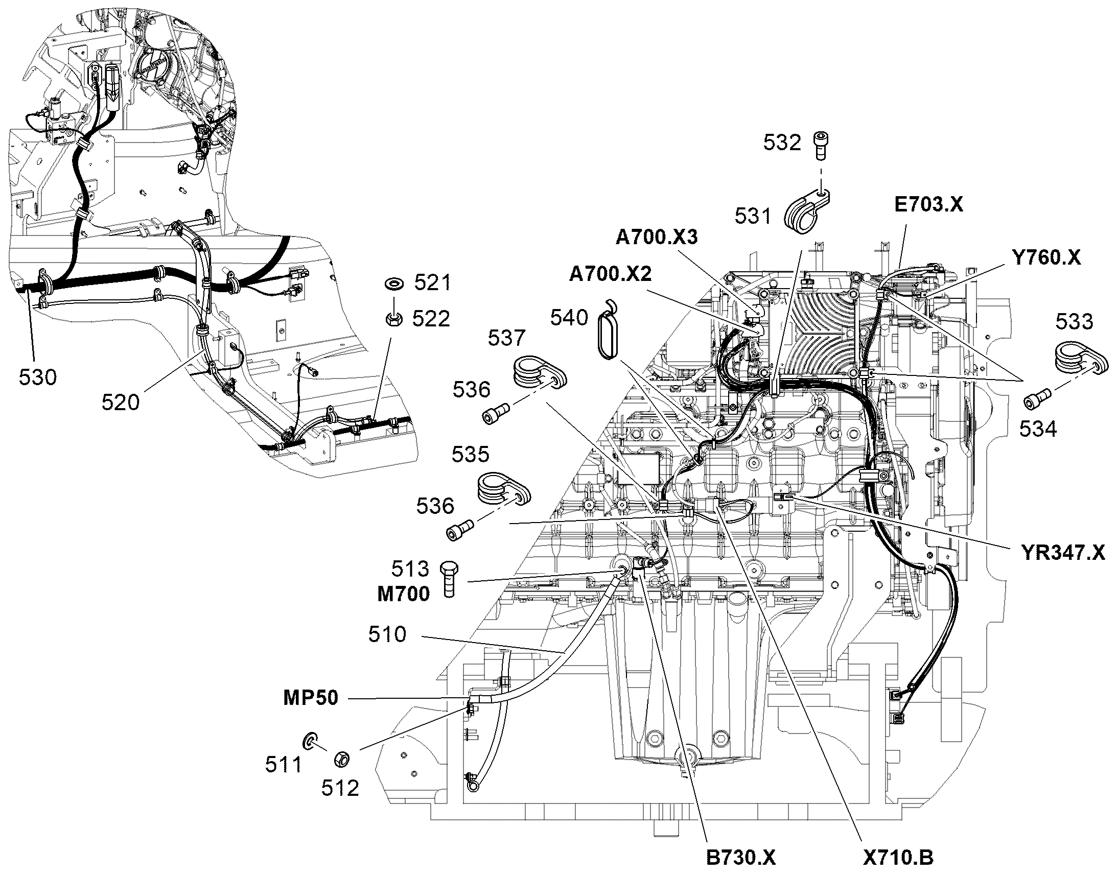К-Т ПРОВ.ПОВ.ПЛАТФ.-ДВИГАТ. W1 12501724 LIEBHERR