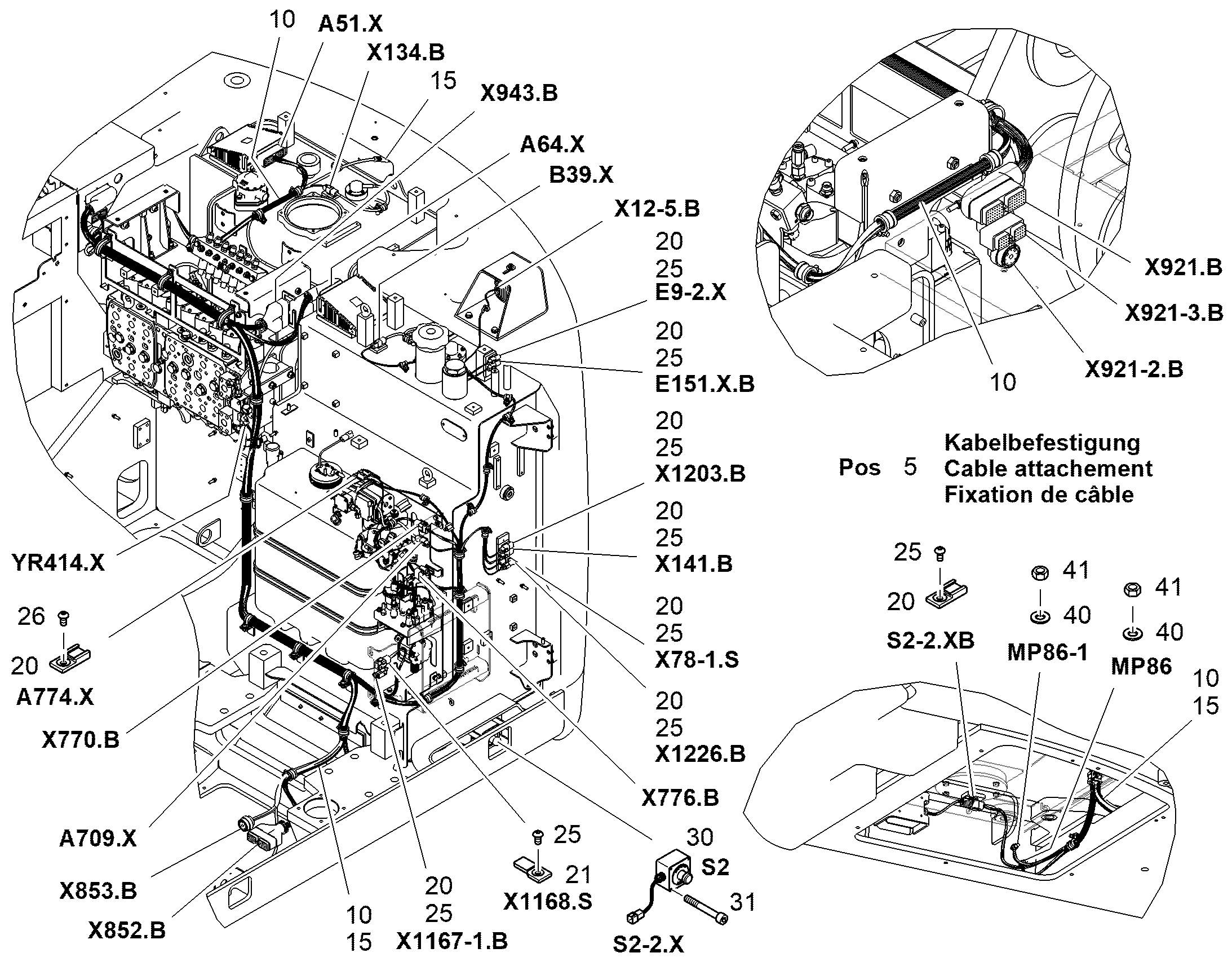 КОМПЛ. ПРОВОДОВ ПОВ. ПЛАТФ. W1 12574145 LIEBHERR