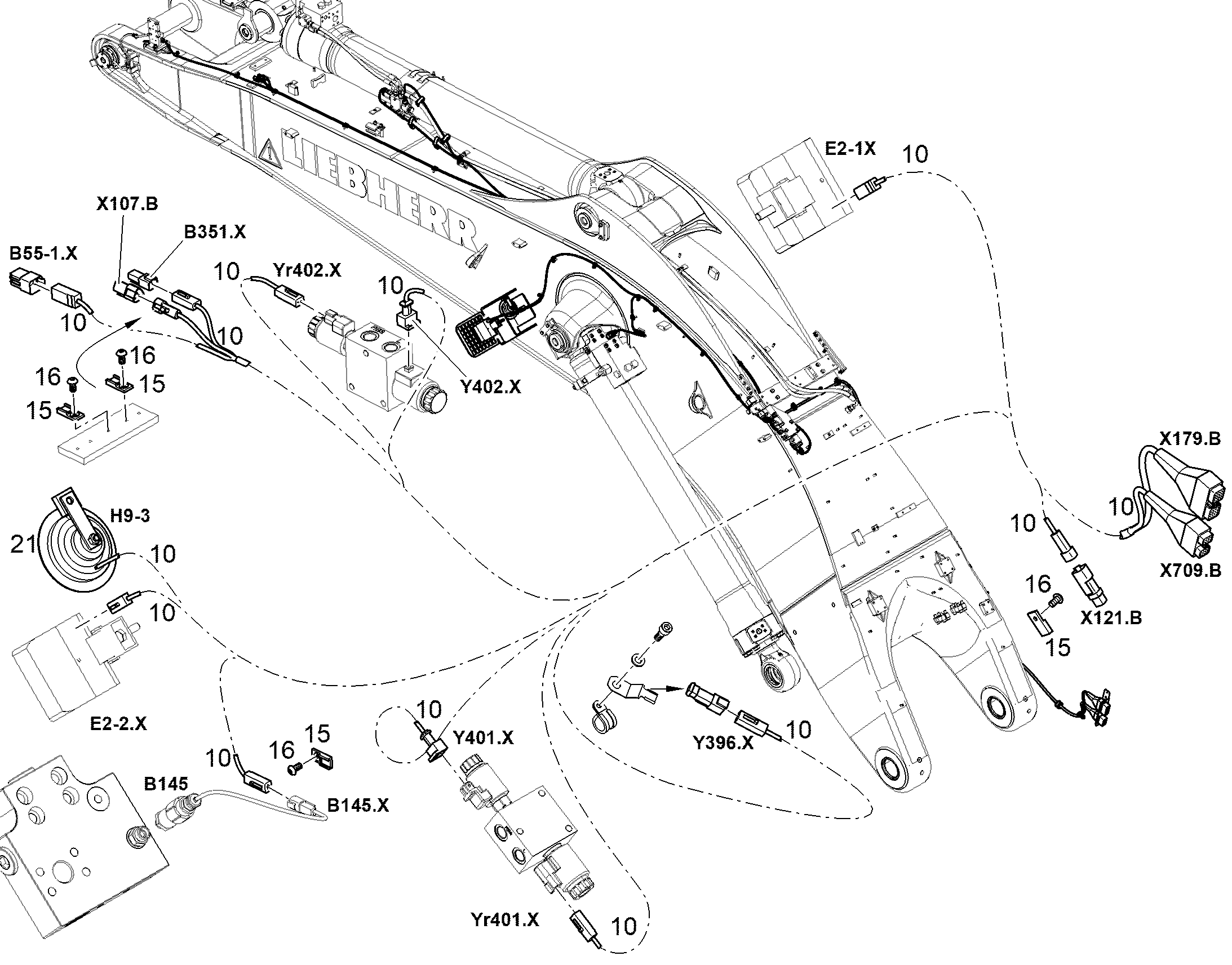 КОМПЛЕКТ ПРОВОДОВ НА МОНОБЛОКЕ W36 11463443 LIEBHERR