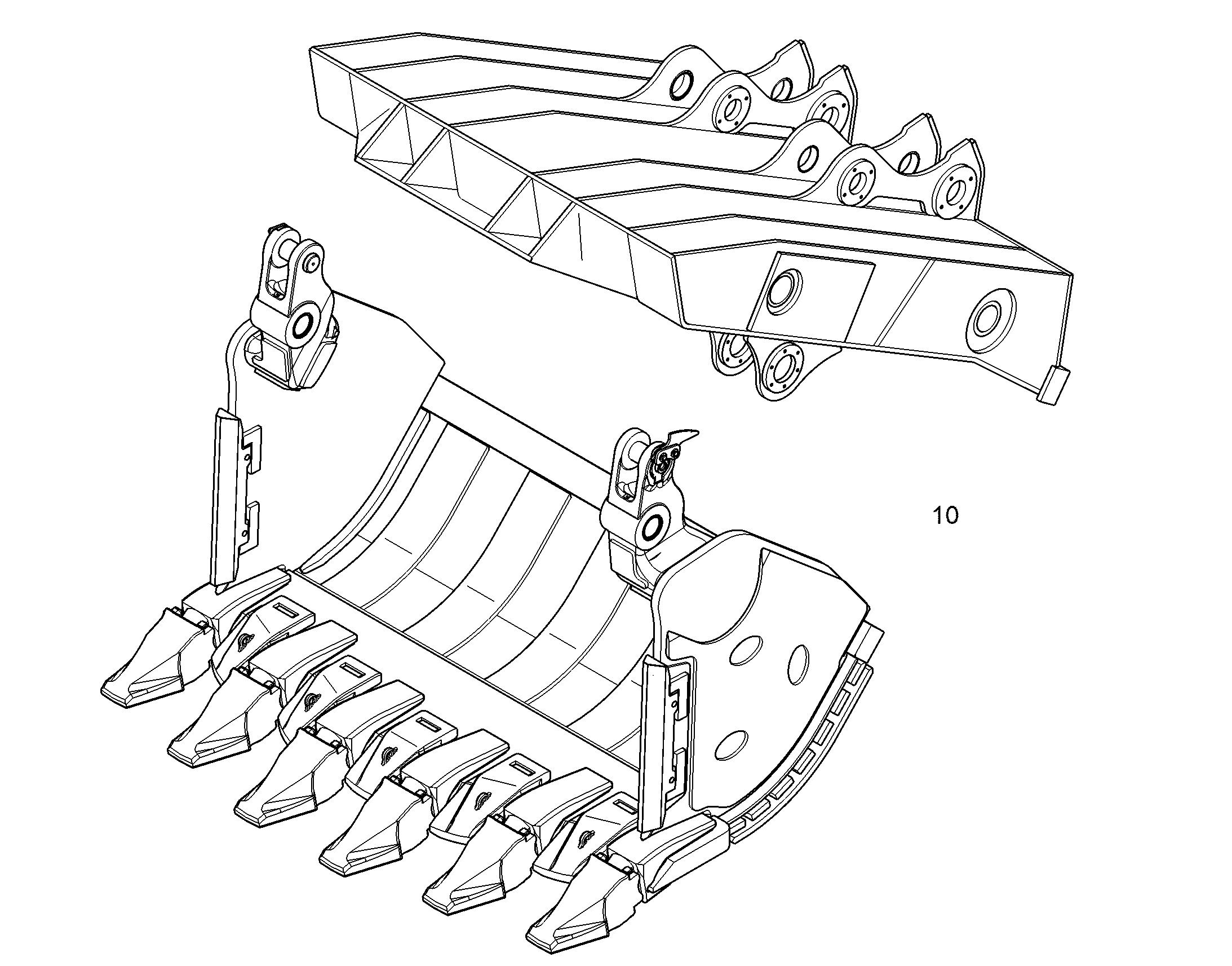 КОВШ ОТКИДНОЙ 2600MM 4,5M3 12860585 LIEBHERR