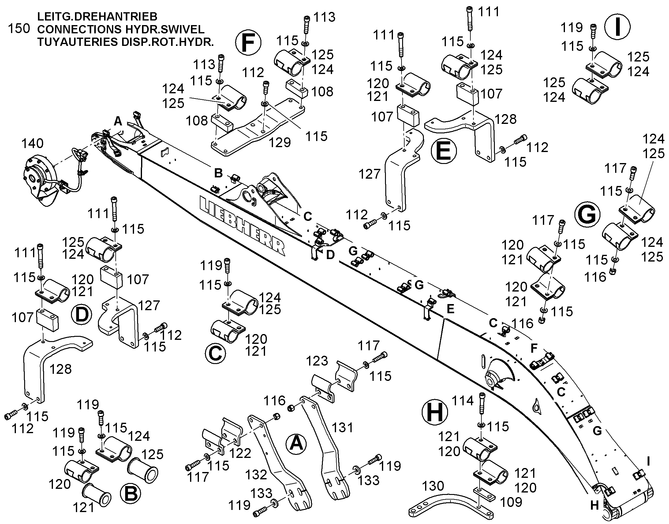 ПРОВОДКА ПРИВОД МЕХ. ПОВОРОТА 11462099 LIEBHERR