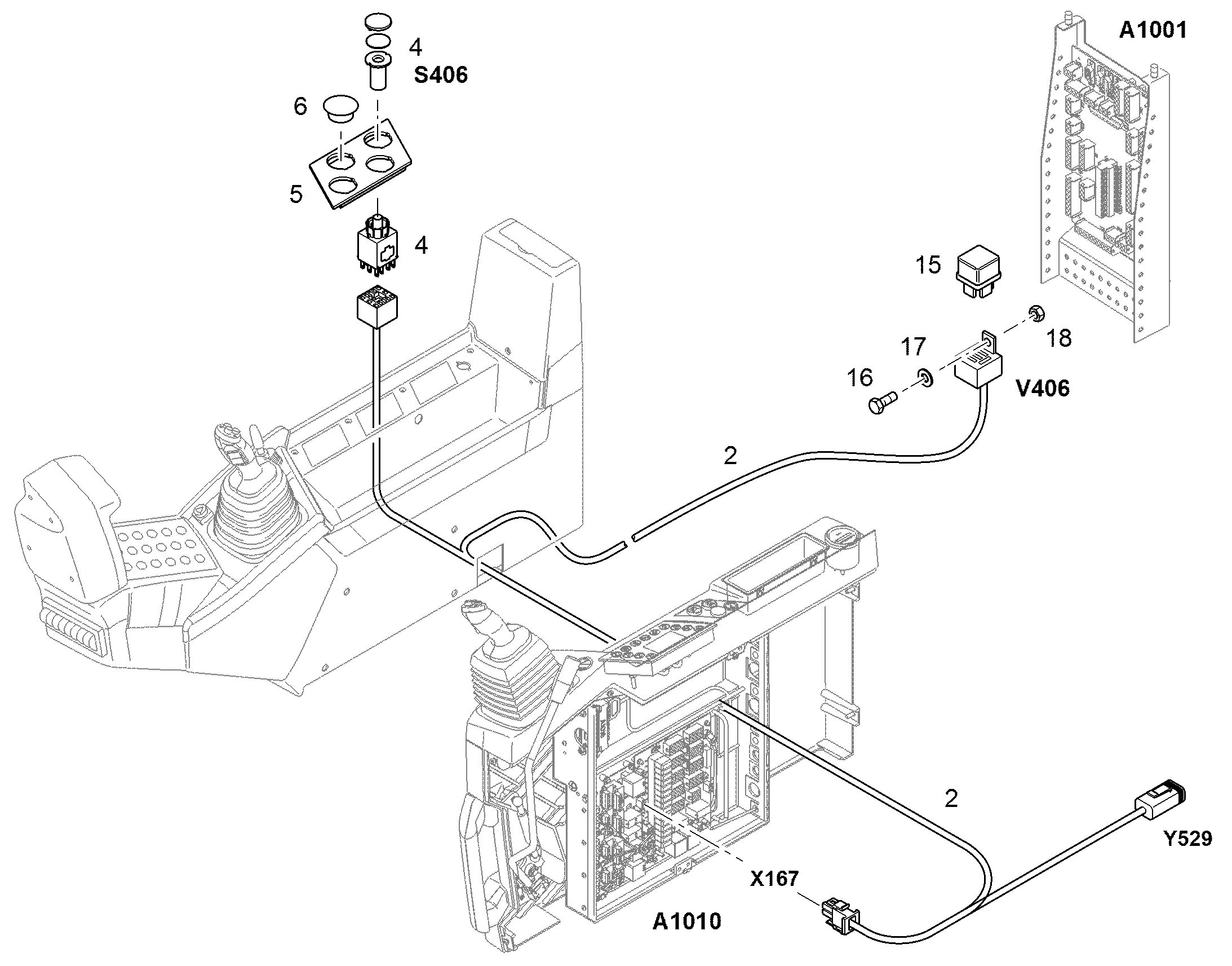ПЕРЕКЛЮЧАТЕЛЬ В СБОРЕ S406 10864238 LIEBHERR