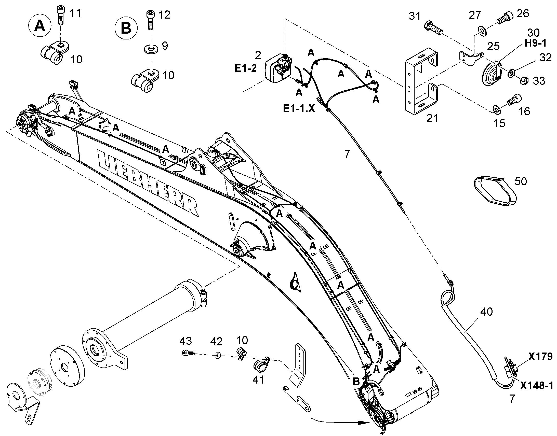 ПРОЖЕКТОР РАБОЧИЙ В СБОРЕ 10849990 LIEBHERR