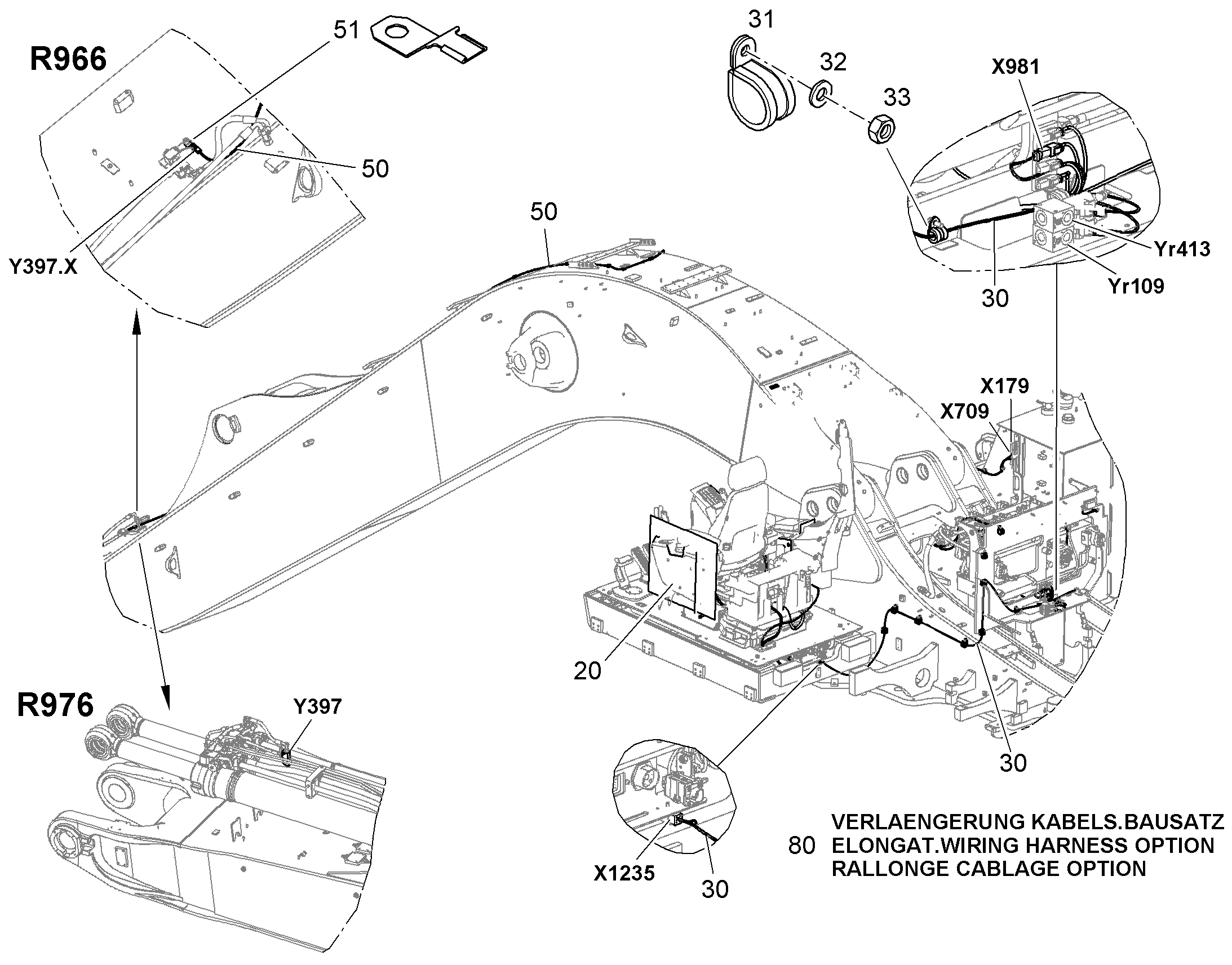 УДЛИН.ЖГУТА ПРОВОДОВ - К-Т W30 12412293 LIEBHERR