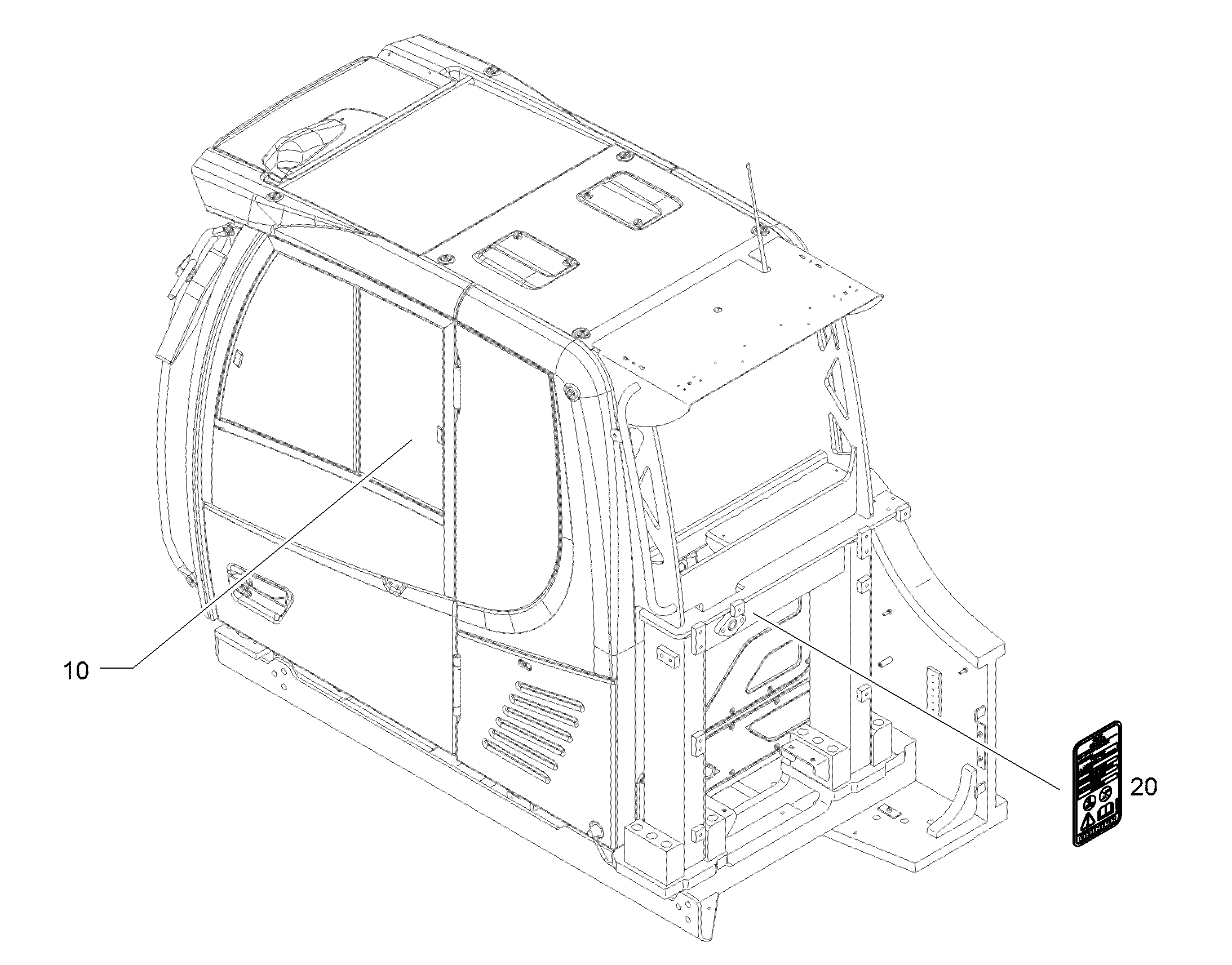 ТАБЛИЧКИ КAБИНЫ ВОДИТЕЛЯ 94092038 LIEBHERR