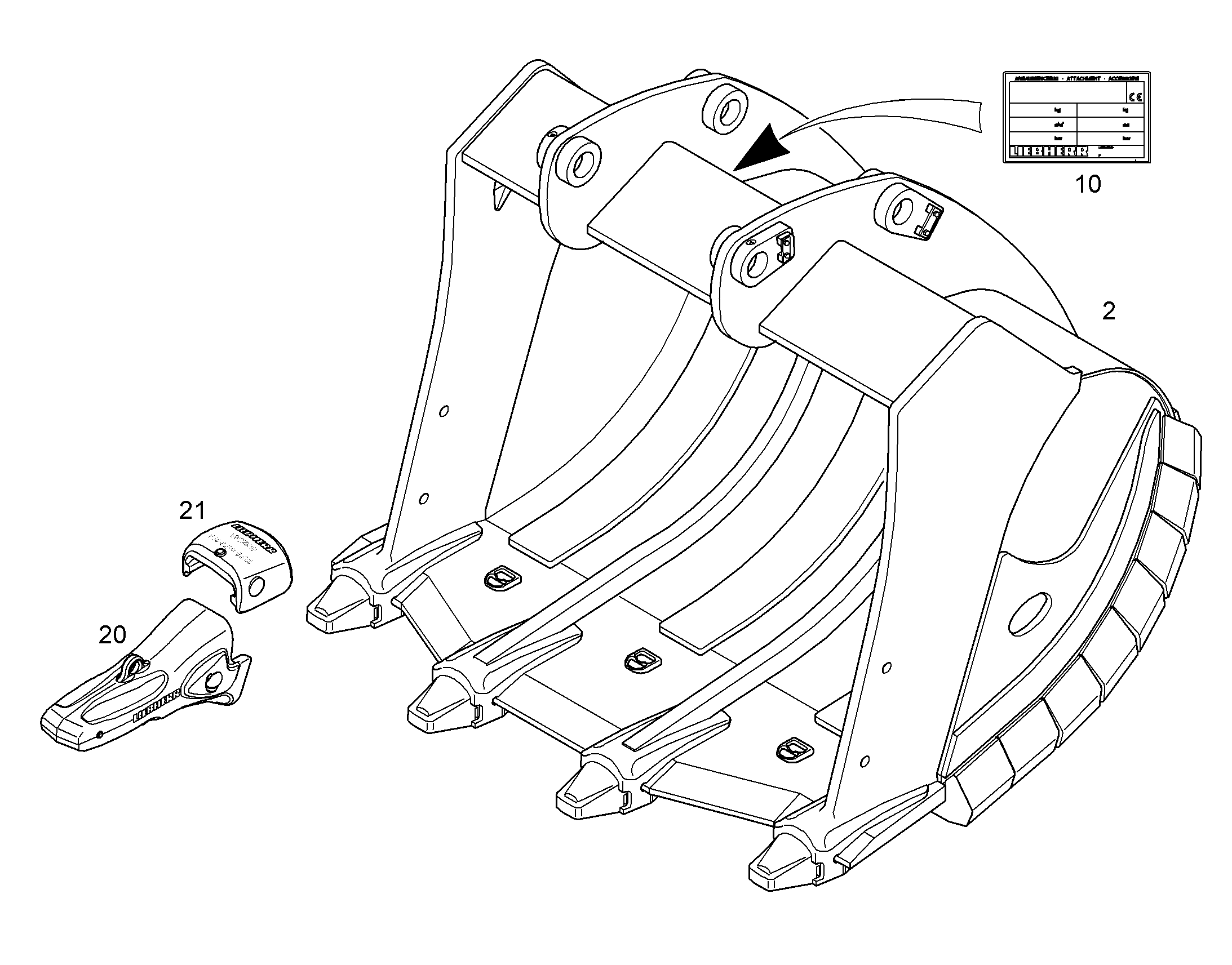 ЛОПАТА ОБРАТНАЯ HDV 11737594 LIEBHERR