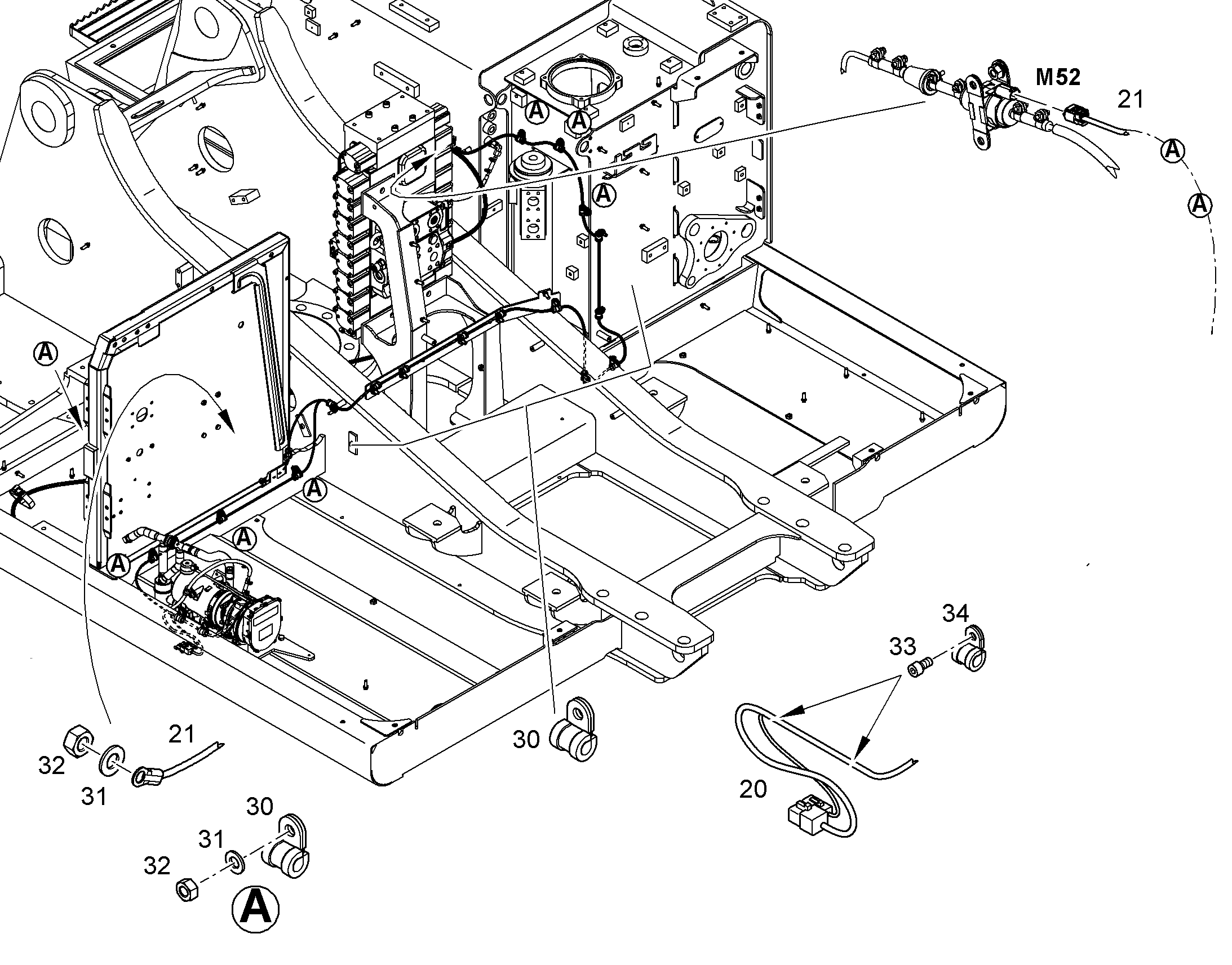 КАБЕЛЬНЫЙ КОМПЛЕКТ ПЕРЕГОРОДКИ W77 11738312 LIEBHERR