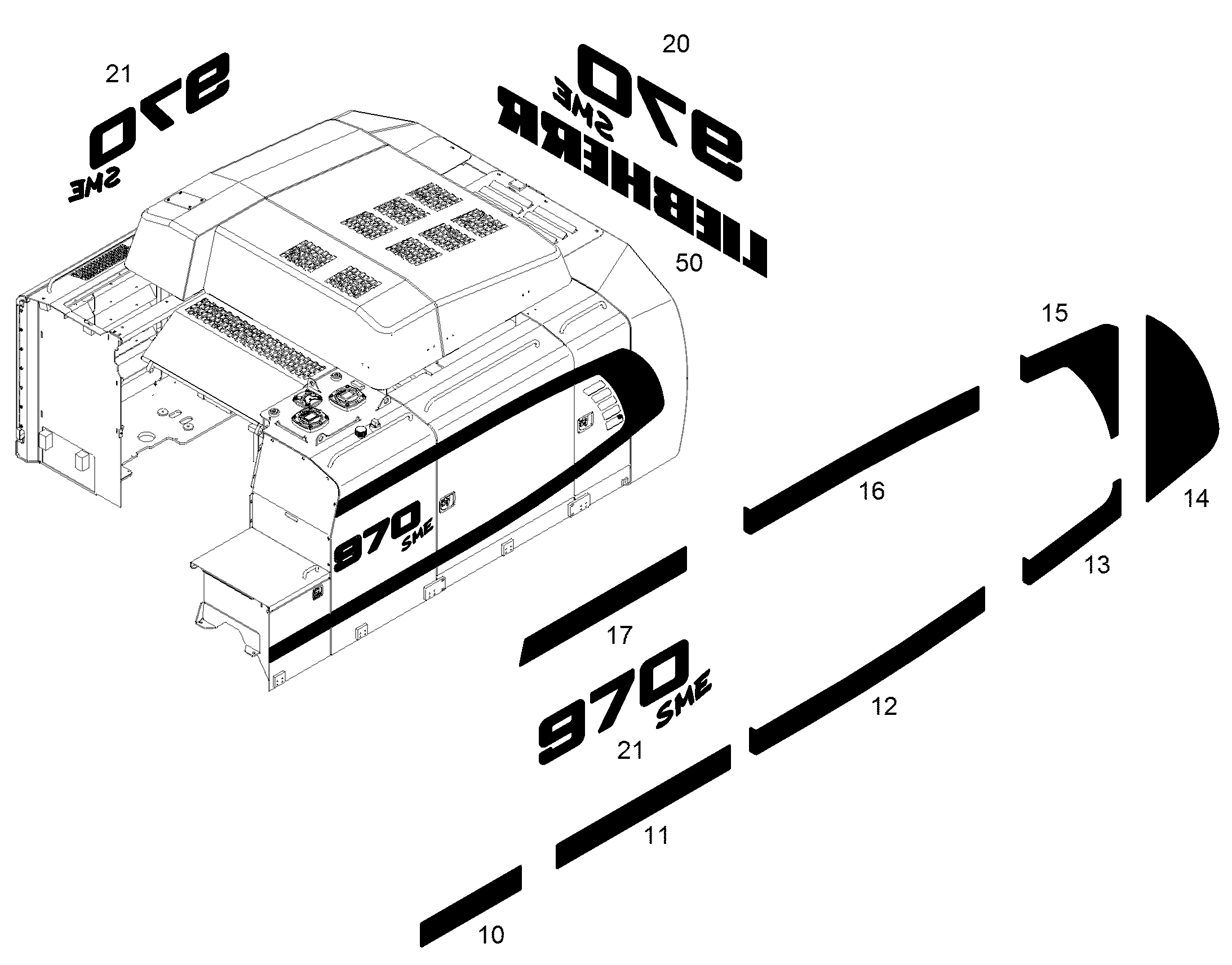 НАКЛЕЙКА 852,6mmX319mm 12832341 LIEBHERR
