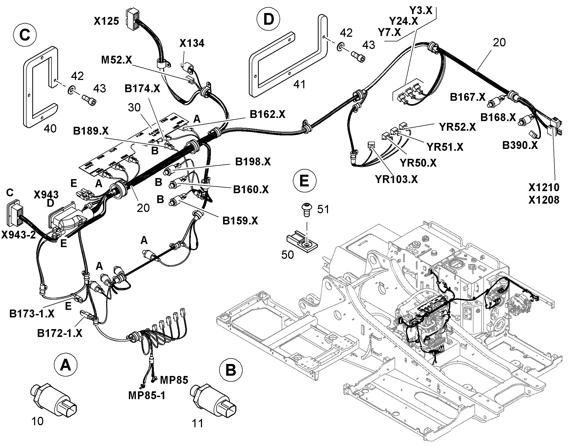 КОМПЛ.ПРОВОДОВ Г-РАСПР. W2 11459515 LIEBHERR