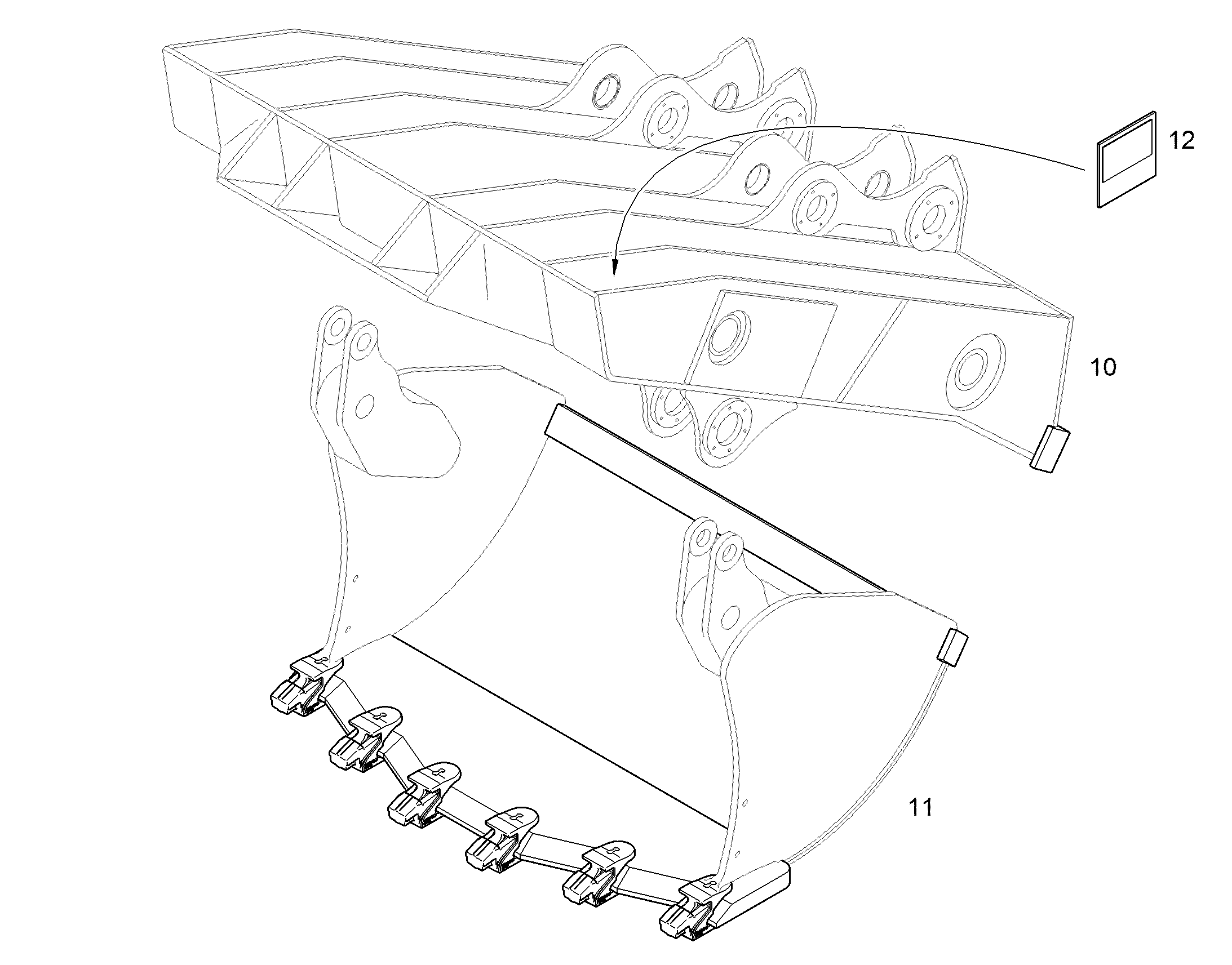 КОВШ, ЗАДНЯЯ СТОРОНА 2270MM 11390384 LIEBHERR