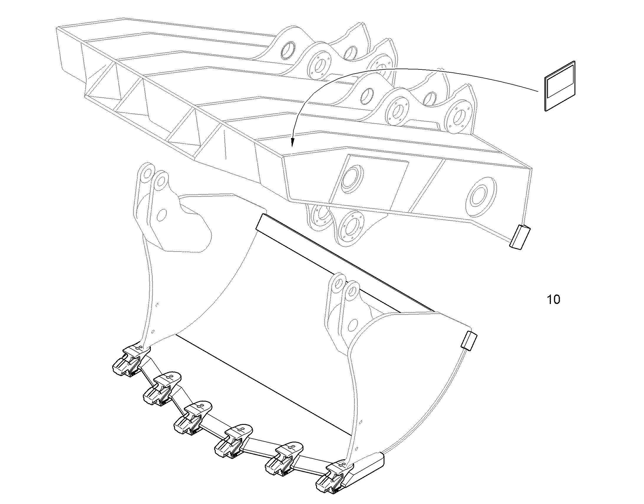КОВШ ОТКИДНОЙ 2270MM 3,5M3 11390382 LIEBHERR