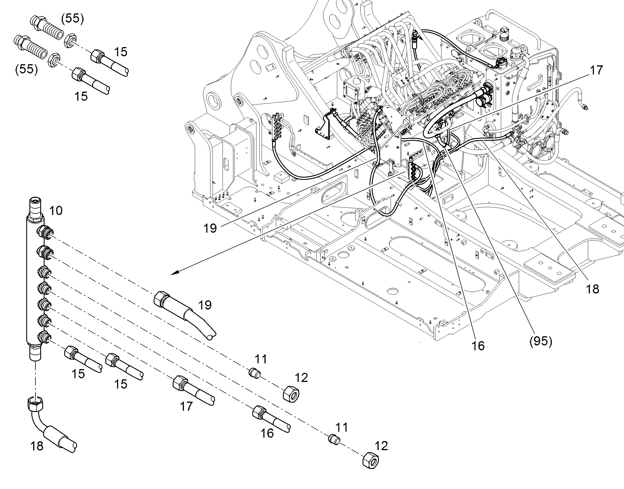 ШЛАНГ 10X1050 10018586 LIEBHERR