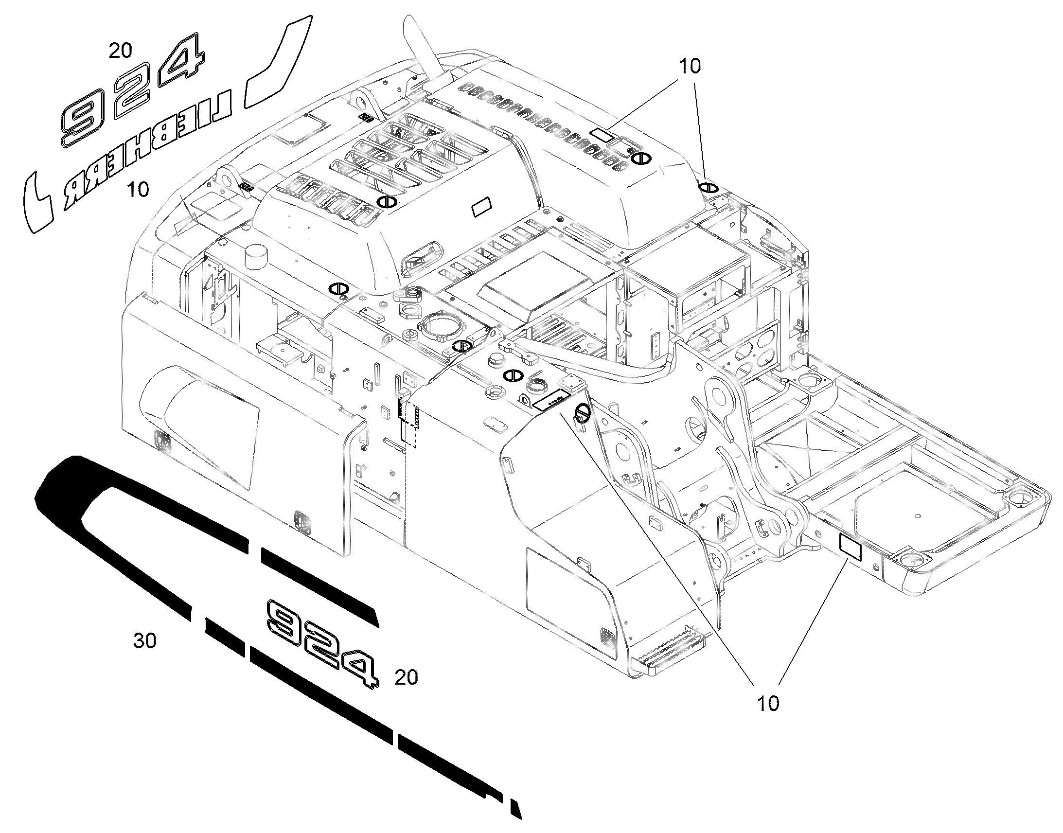 ТАБЛИЧКИ АНГЛИЙСКИЙ R924 11379875 LIEBHERR