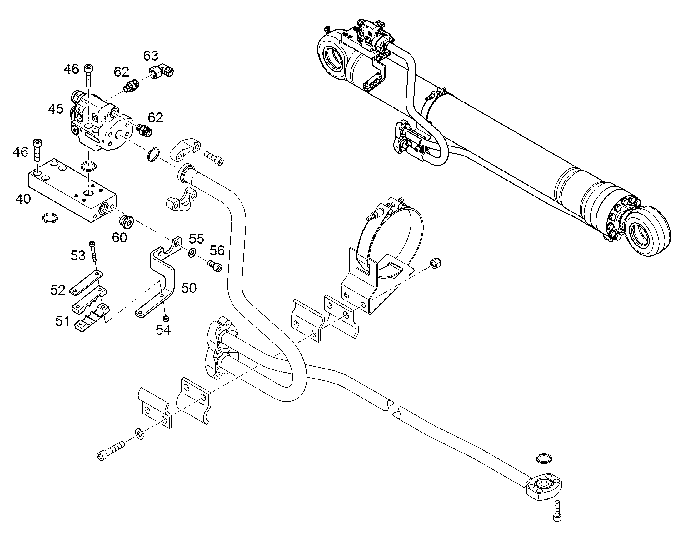 СКОБА ДЛЯ КРЕПЛЕНИЯ ШЛАНГА PE-HD 500 BLACK 11419066 LIEBHERR