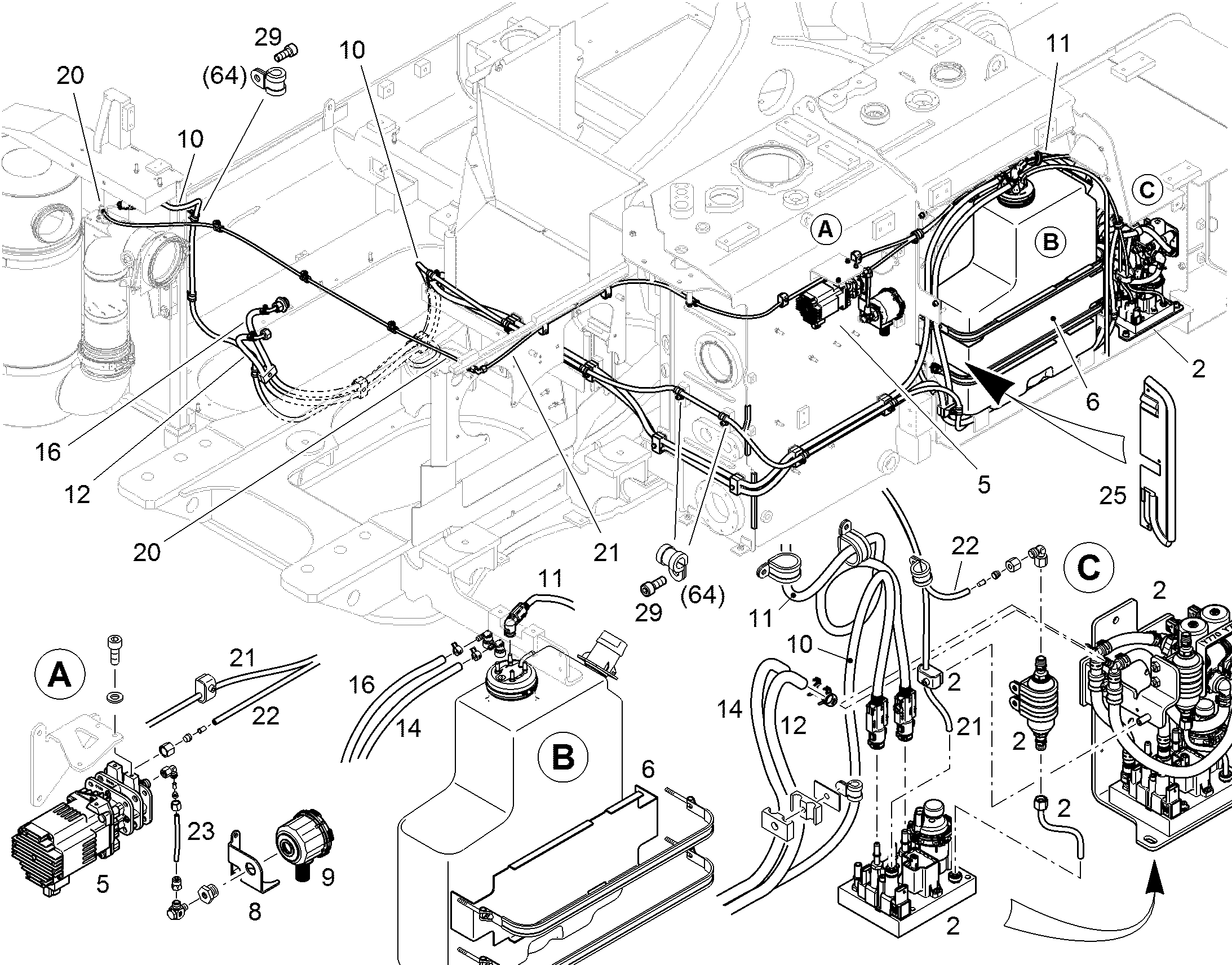 ШЛАНГОПРОВОД DN4X1500 10144280 LIEBHERR