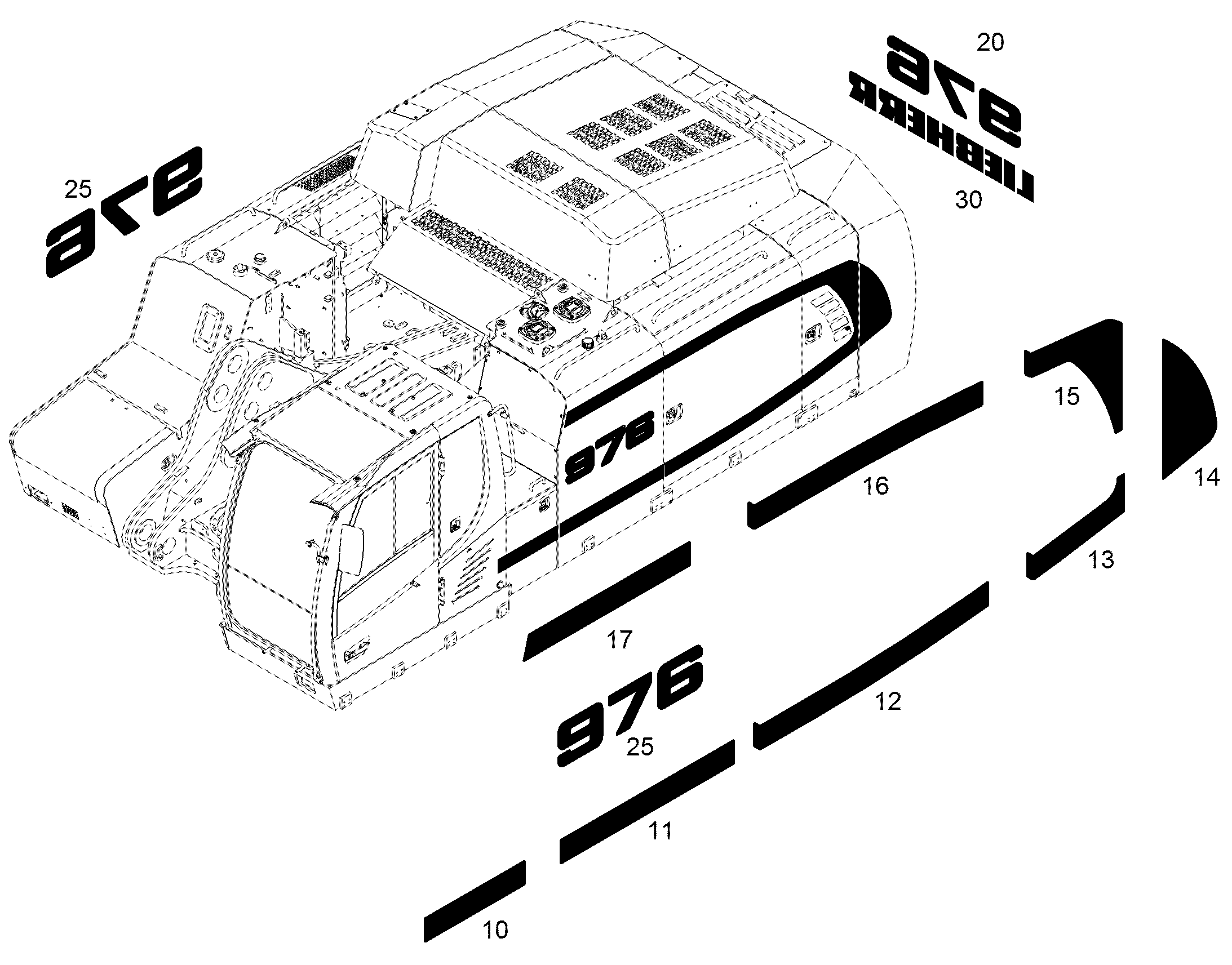 НАКЛЕЙКА 1373,9mmX360mm 12832553 LIEBHERR