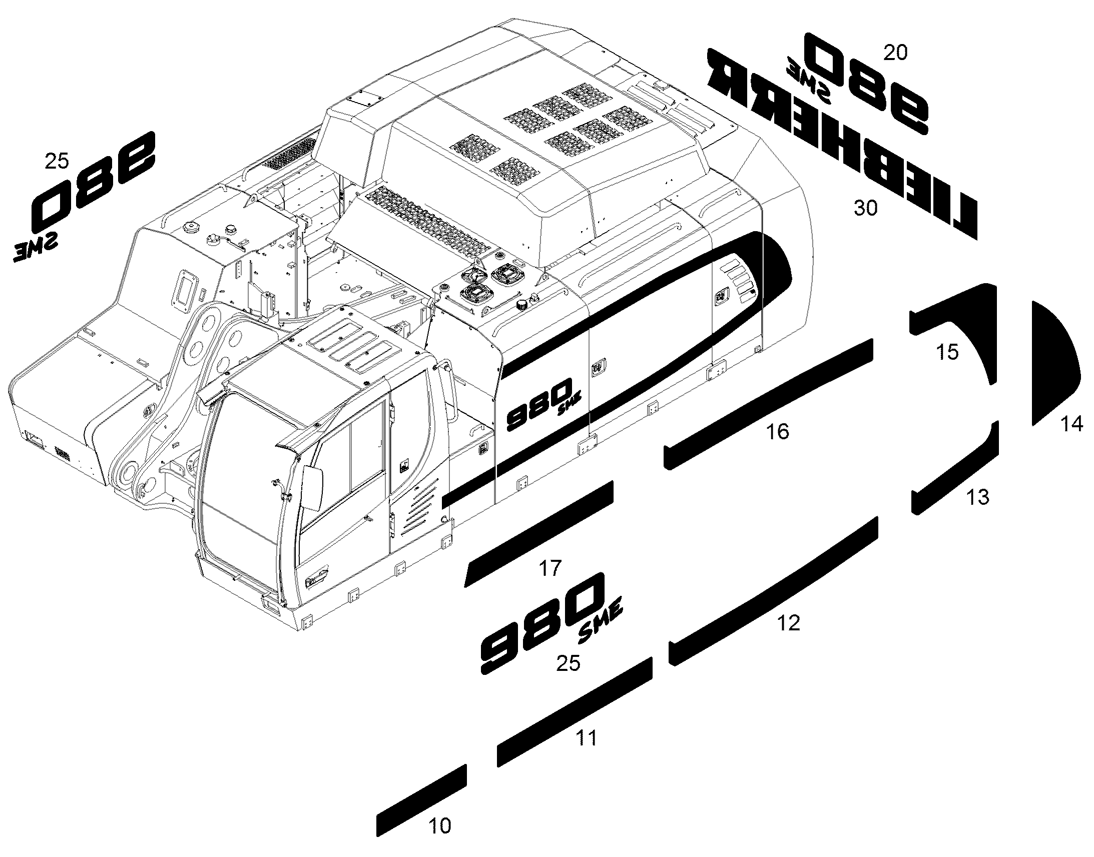 НАКЛЕЙКА 912,6mmX335mm 12832926 LIEBHERR