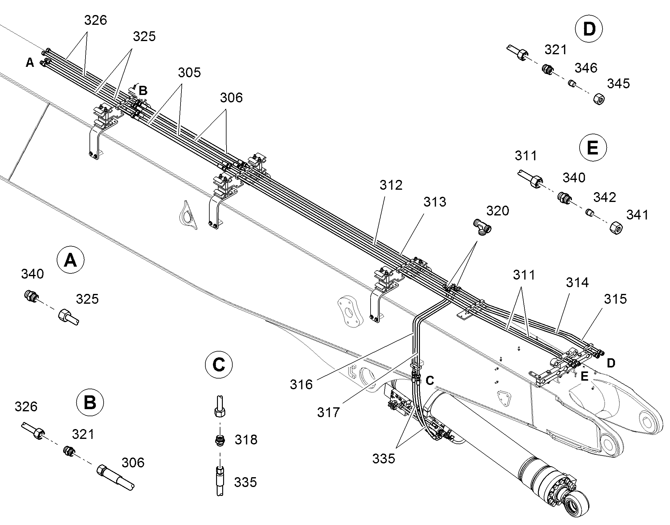 ТРУБА НАПОРНАЯ В СБОРЕ 16X2 12438306 LIEBHERR