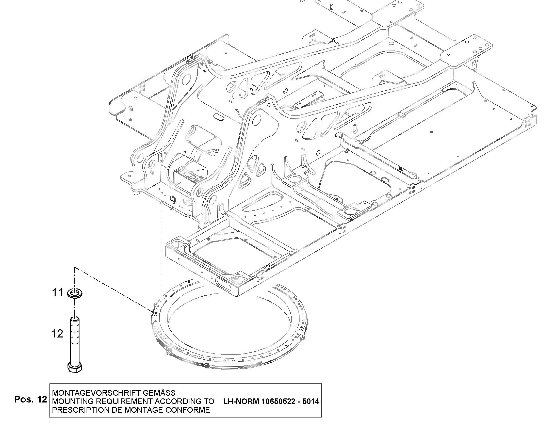 БОЛТ С ШЕСТИГРАННОЙ ГОЛОВКОЙ ISO 4014 M16X110 10.9 FLZN 12210869 LIEBHERR