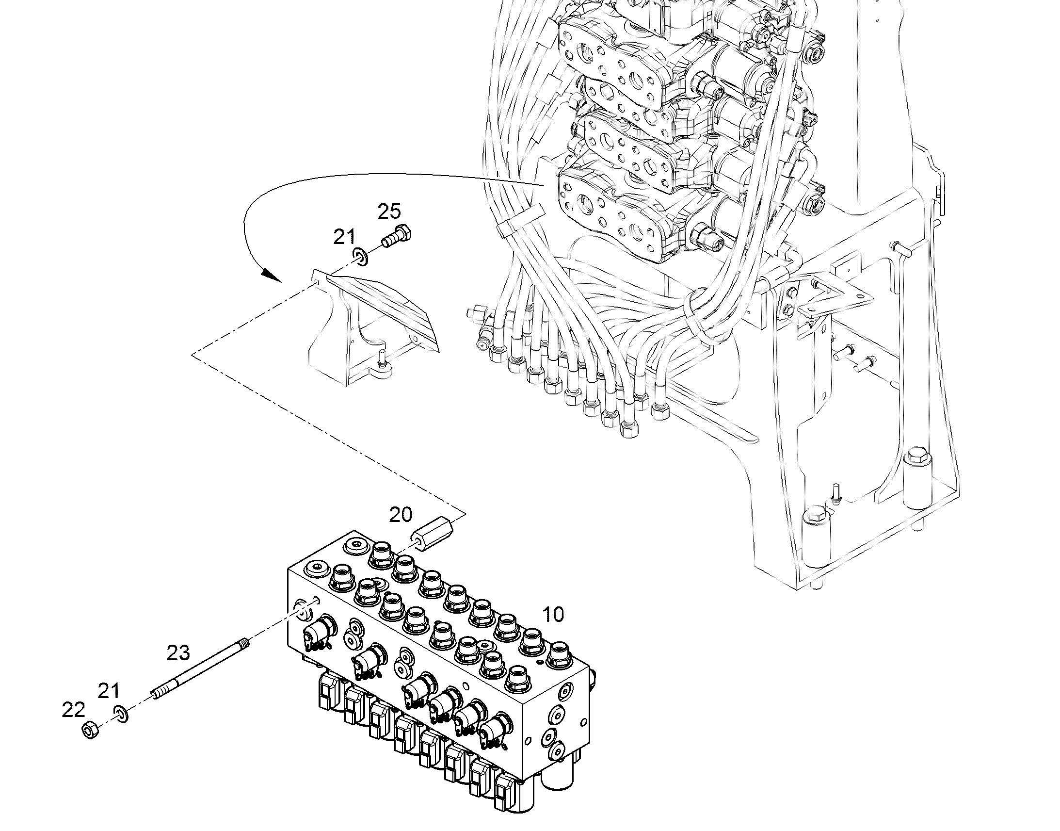 STEERING VALVE BLOCK HAUPTSCHIEBER PROP. STEUERUNG 12217222 LIEBHERR