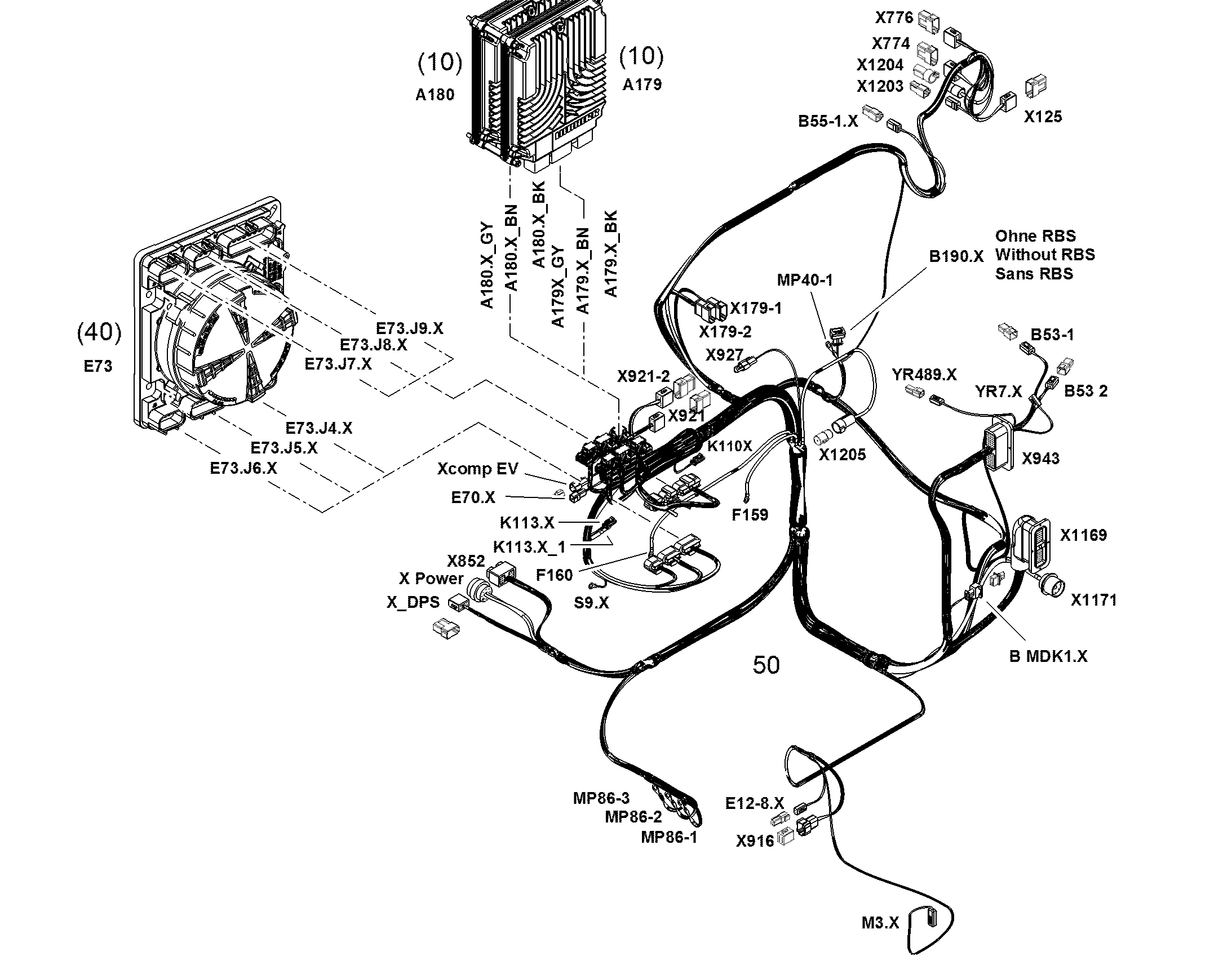 КОМПЛ. ПРОВОДОВ ПОВ. ПЛАТФ. W501 12505489 LIEBHERR