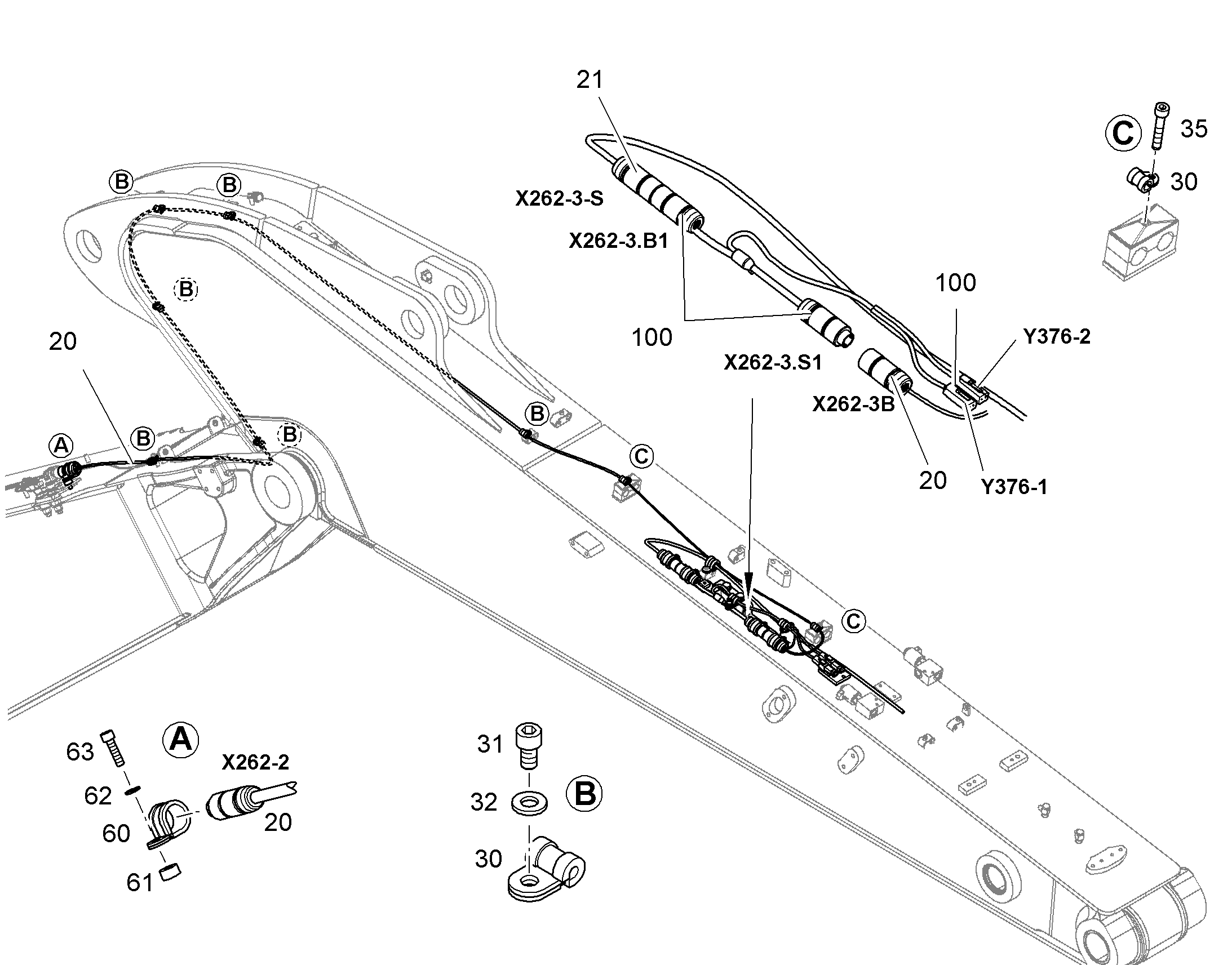 КРЕПЛЕНИЕ КАБЕЛЯ 12974060 LIEBHERR
