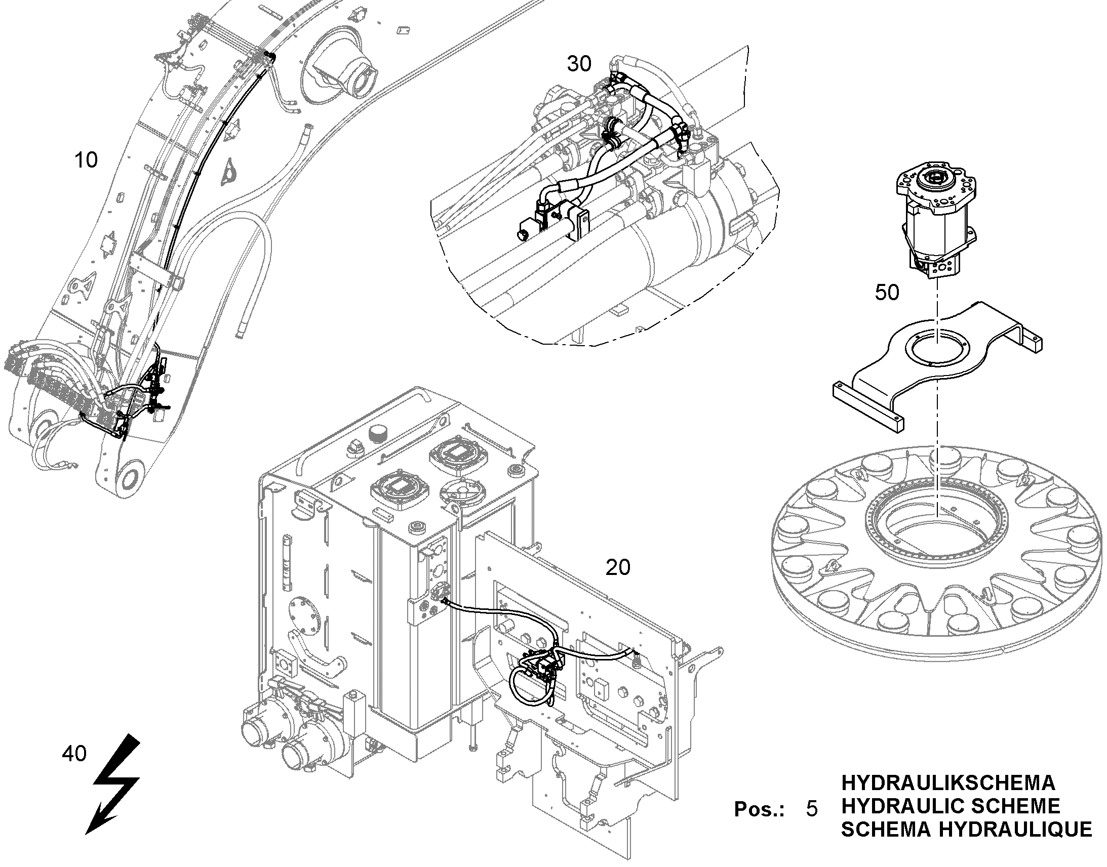 ЦИКЛ АВАРИЙНОГО ПОДЪЕМА, УСТ. R 976 12408403 LIEBHERR