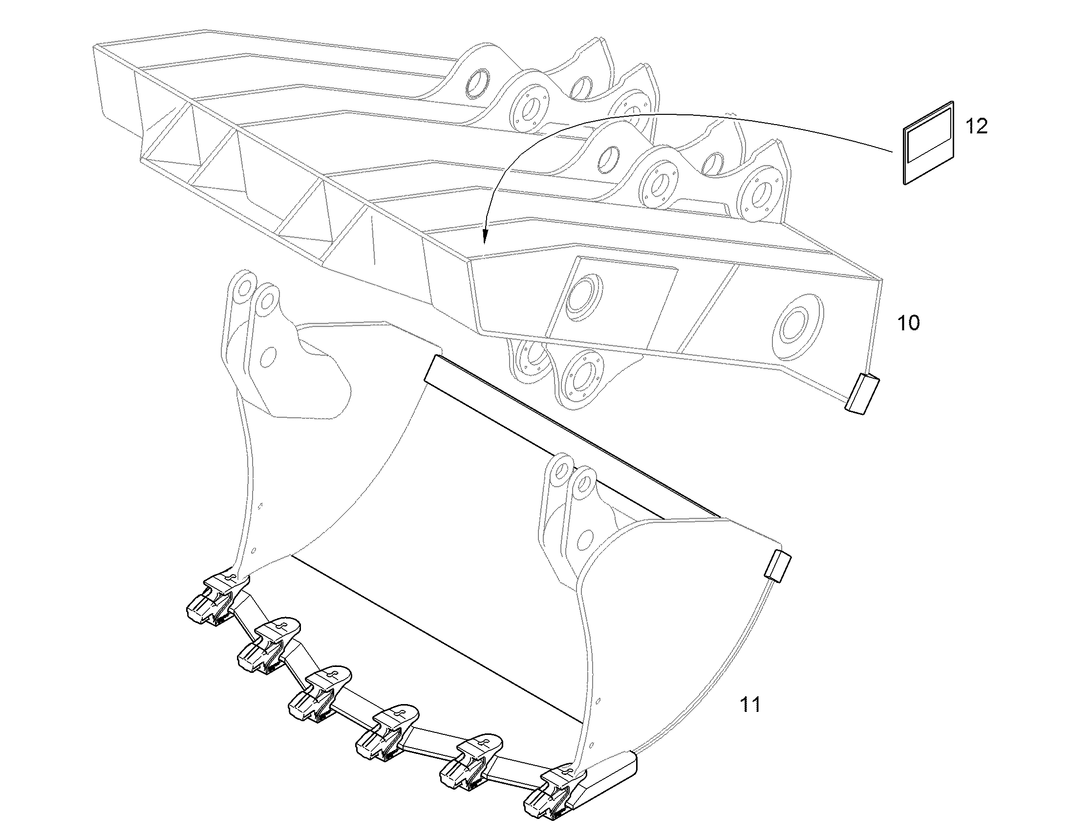 КРЫШКА КОВША 2270MM 3,5M3 12404300 LIEBHERR