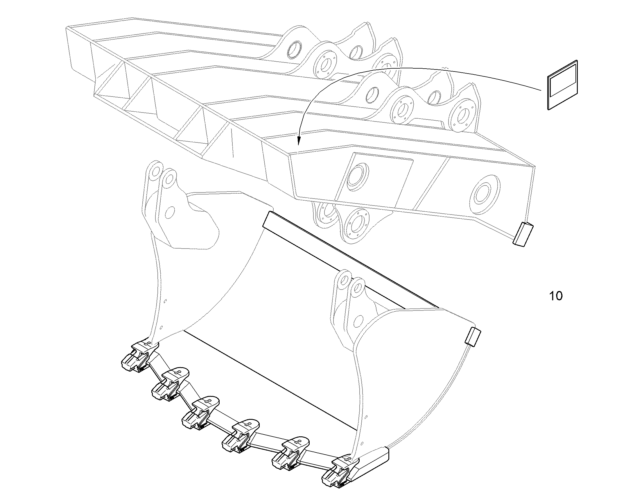 КОВШ ОТКИДНОЙ 2270MM 3,5M3 12404301 LIEBHERR