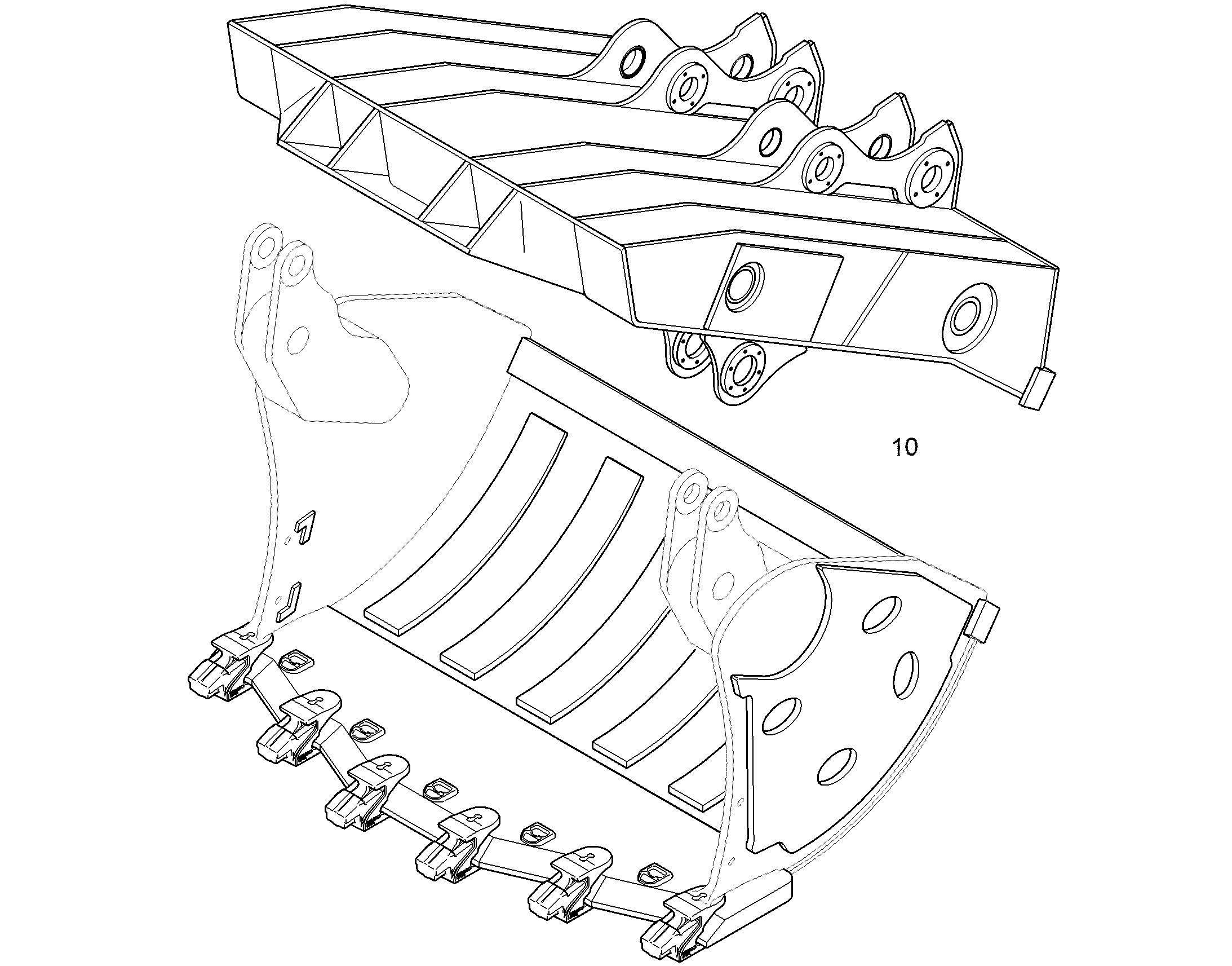 КОВШ ОТКИДНОЙ 2700MM 5,1M3 12411190 LIEBHERR