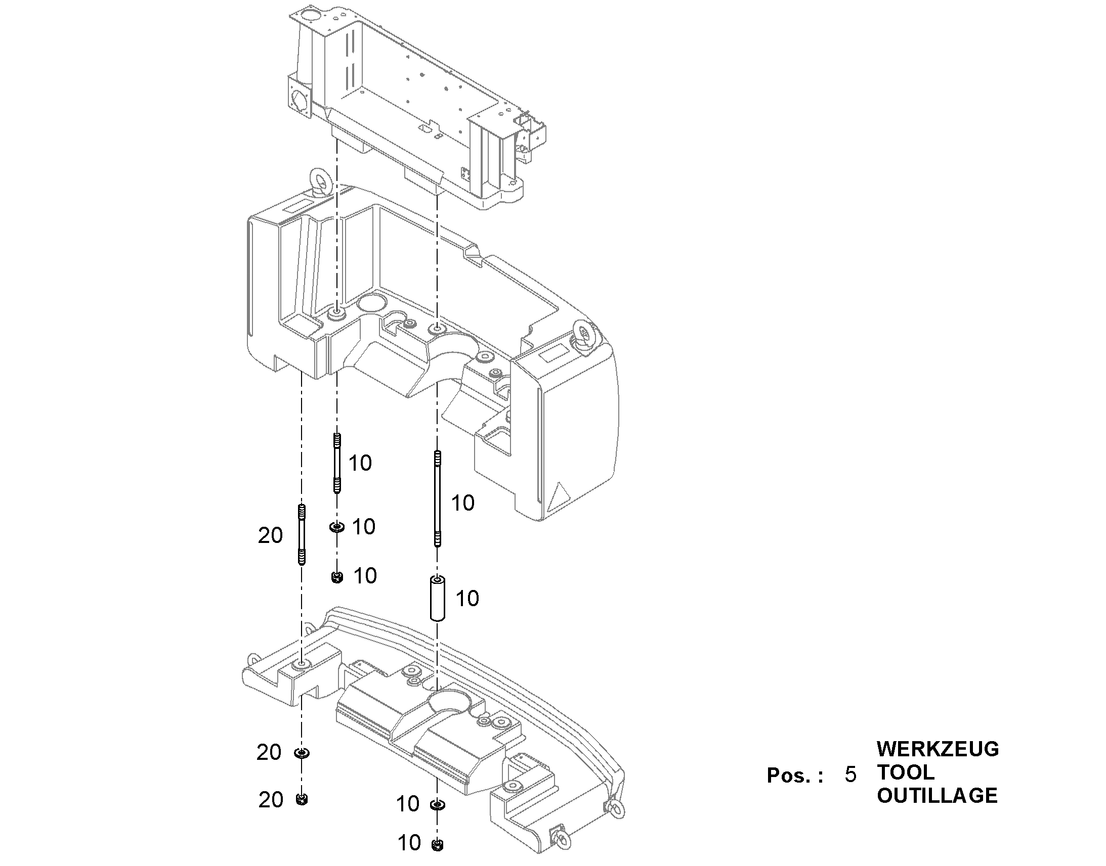 КРЕПЕЖНЫЕ ЧАСТИ БАЛЛАСТА 12425150 LIEBHERR