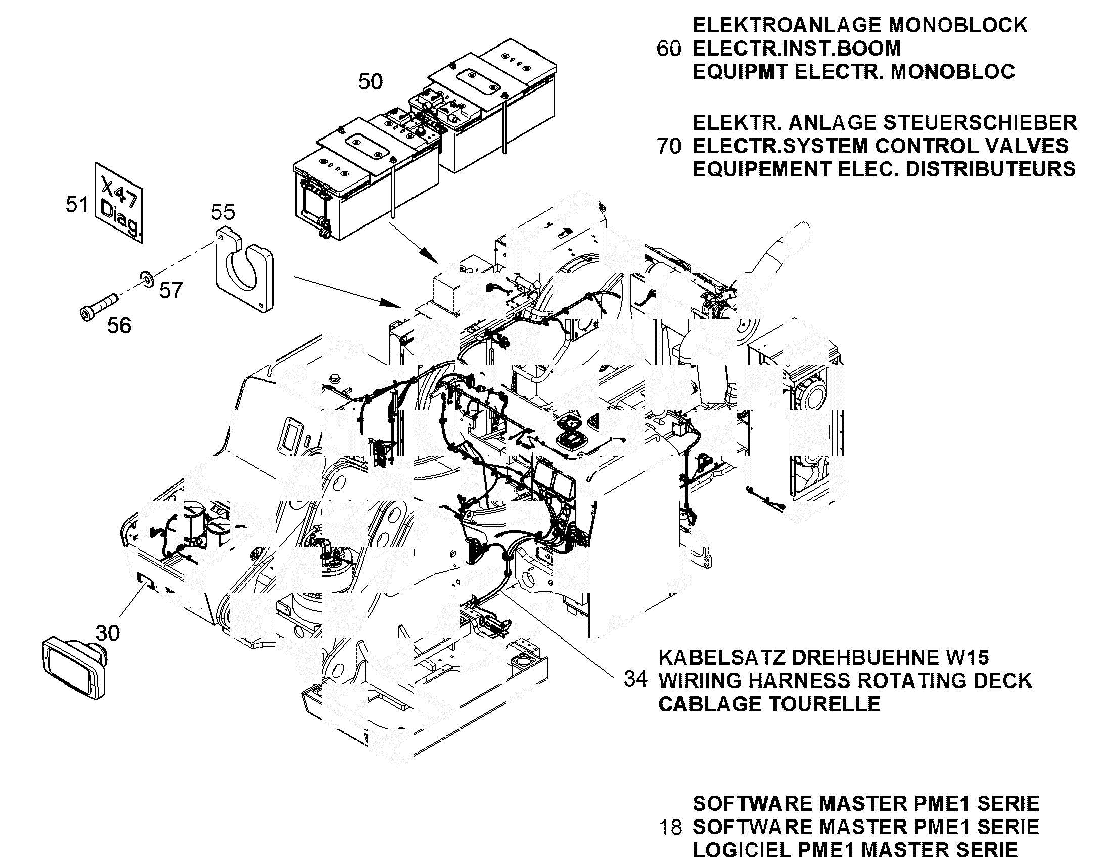 КОМПЛ. ПРОВОДОВ ПОВ. ПЛАТФ. W5 11739484 LIEBHERR