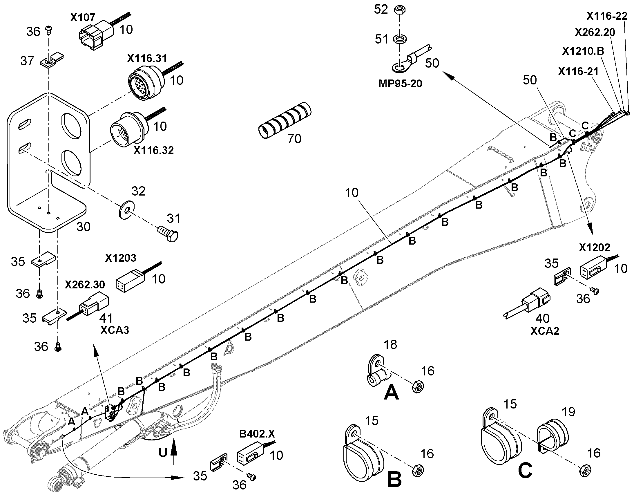 КОМПЛЕКТ КАБЕЛЕЙ W20 10862300 LIEBHERR