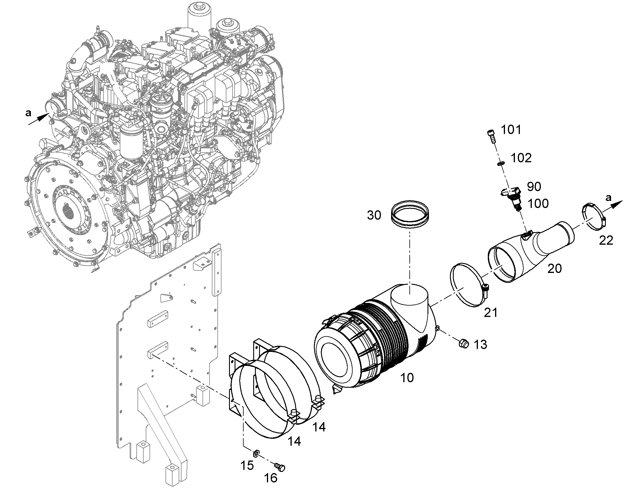 ШЛАНГ ВОЗДУШНОГО ФИЛЬТРА 11463383 LIEBHERR
