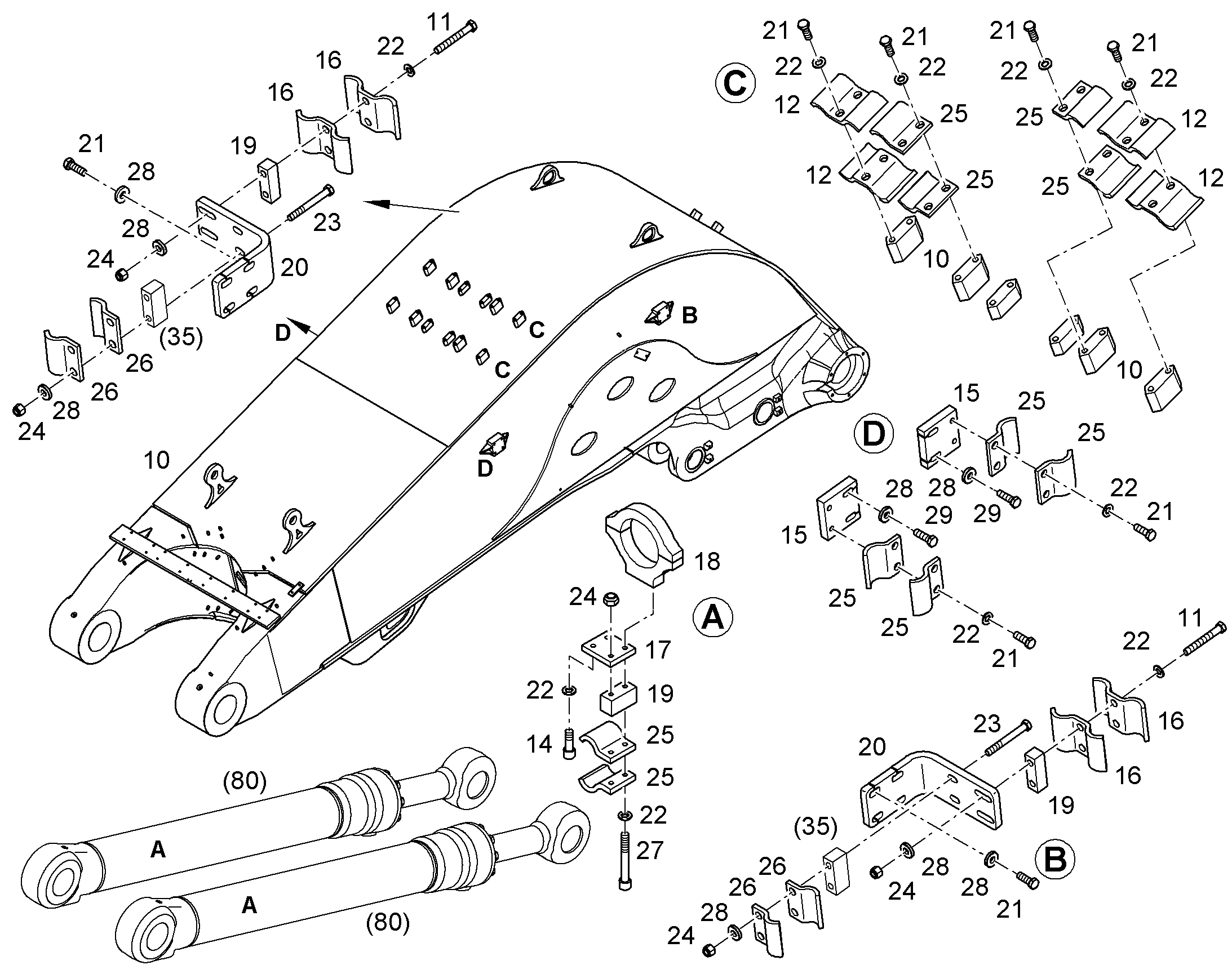 ХОМУТ ТРУБЫ В СБОРЕ d=205 12492191 LIEBHERR