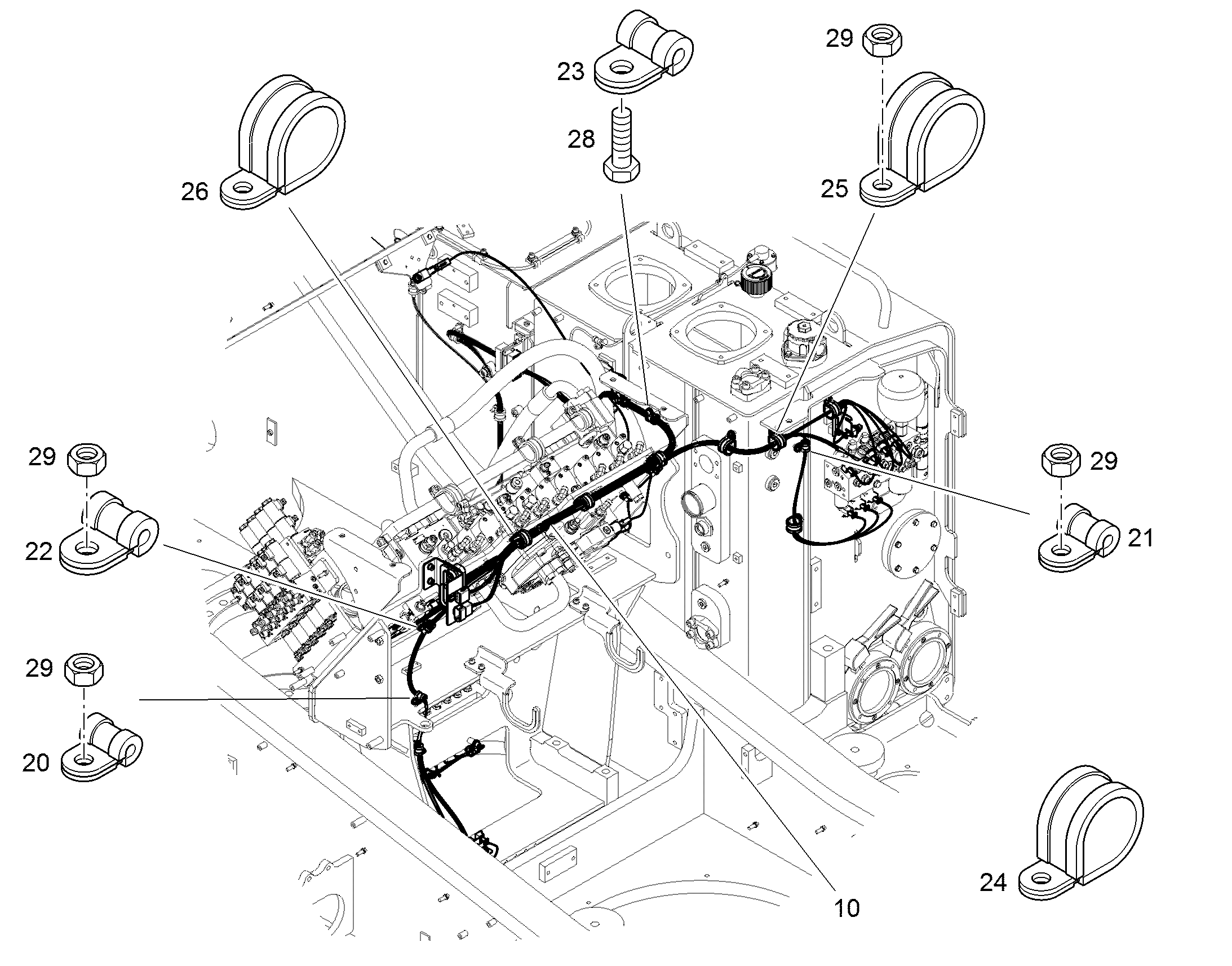 КОМПЛ.ПРОВОДОВ Г-РАСПР. W2 11361871 LIEBHERR