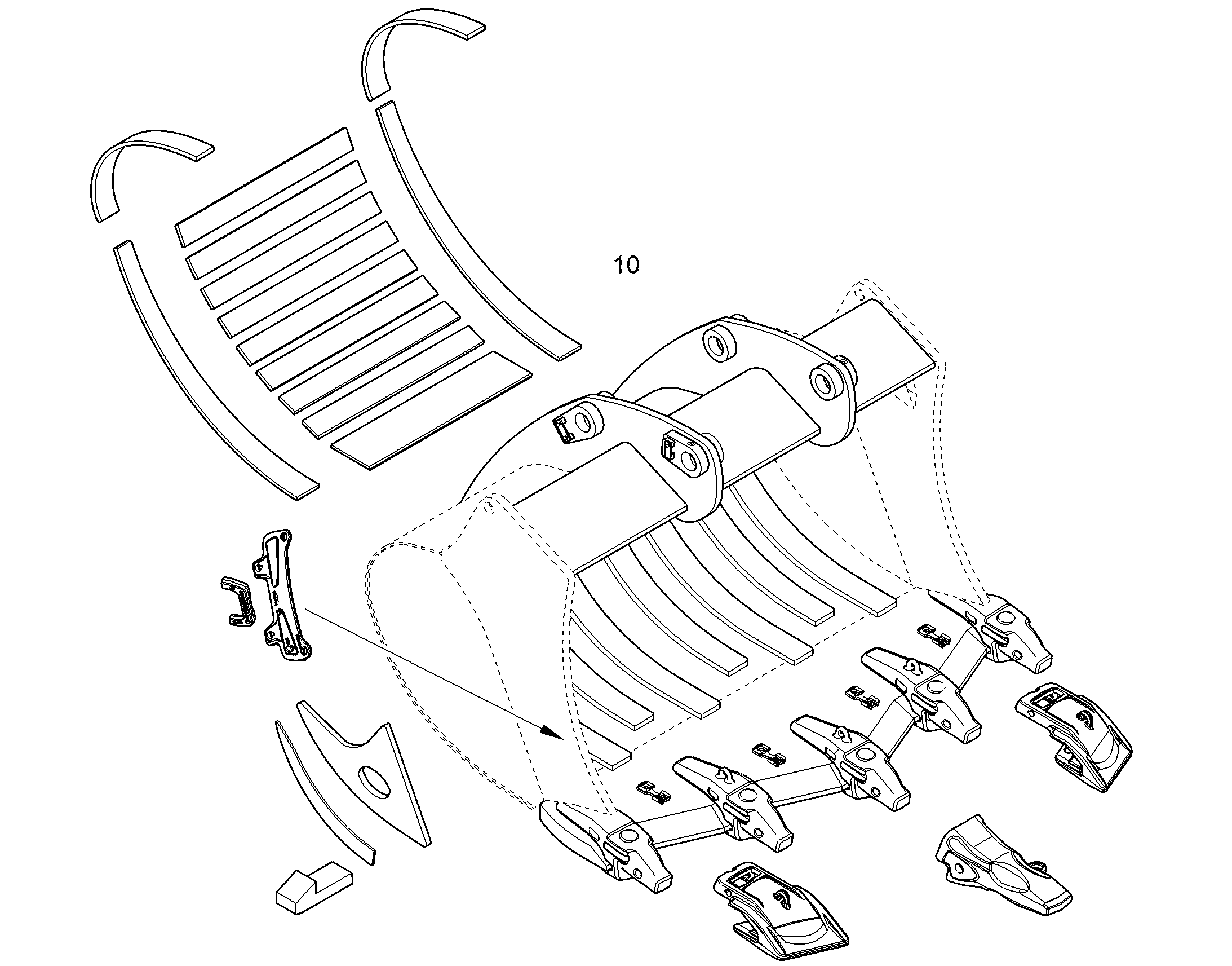 ЛОПАТА ОБРАТНАЯ HDV 2100mm 3,50m³ 12544308 LIEBHERR